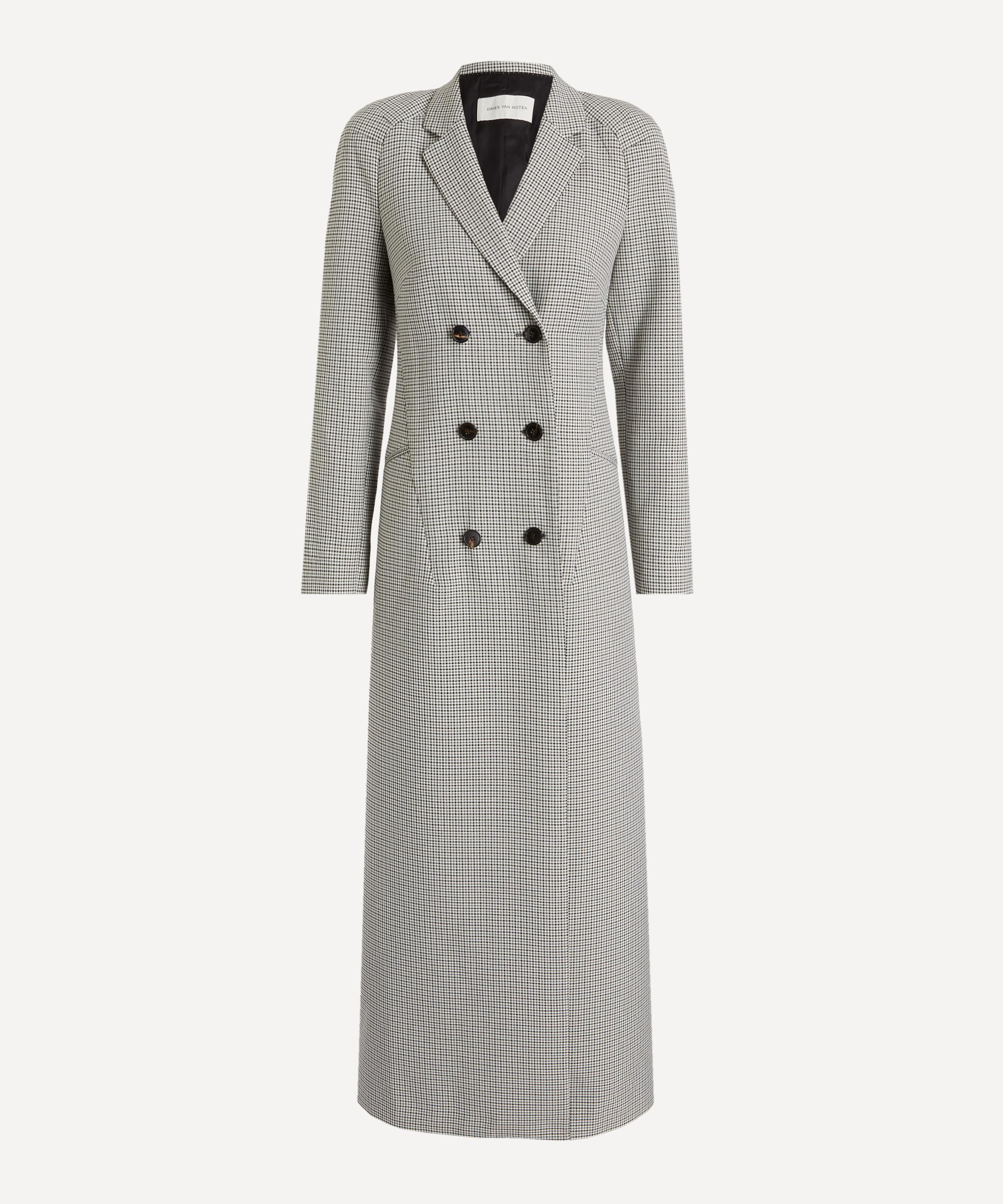 Dries Van Noten - Longline Double-Breasted Check Coat