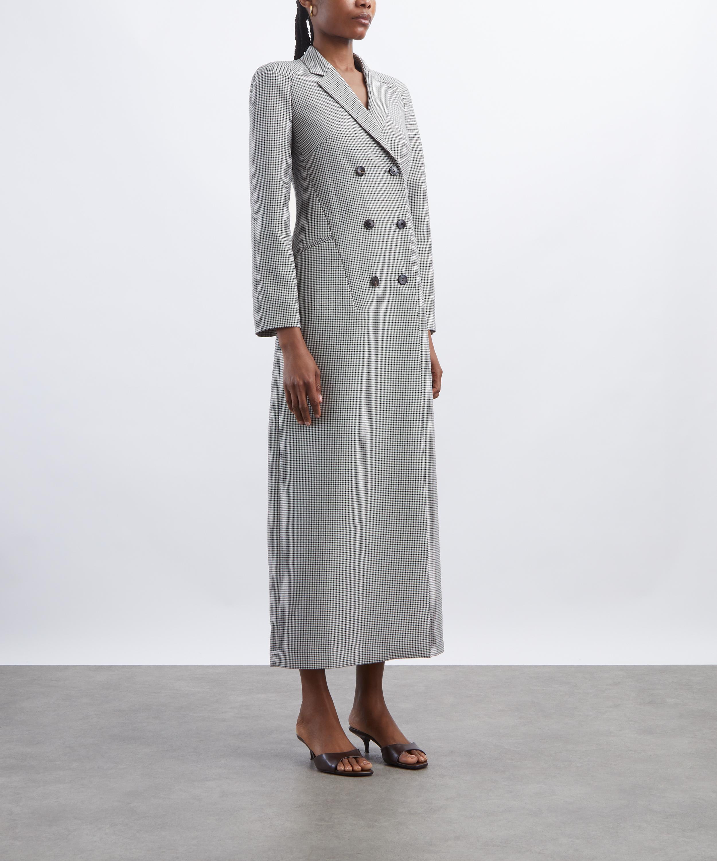 Dries Van Noten - Longline Double-Breasted Check Coat image number 2