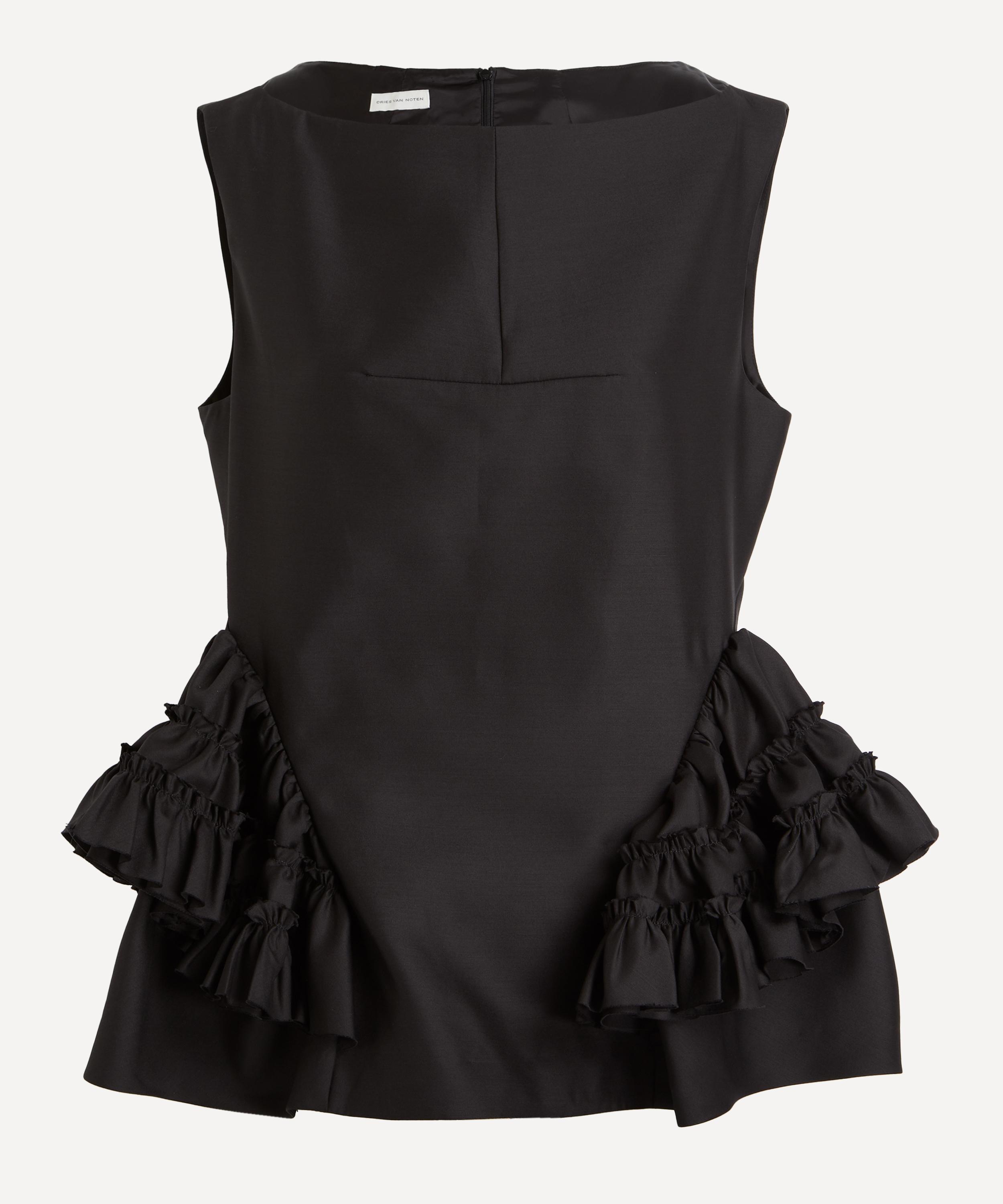 Dries Van Noten - Black Ruffled Peplum Top