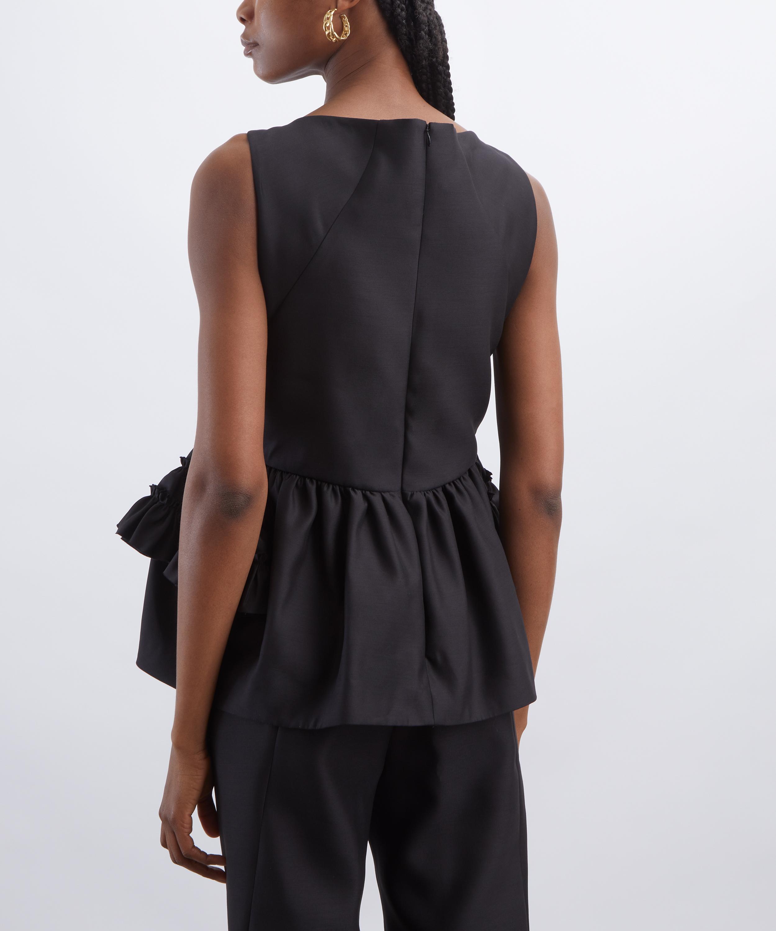 Dries Van Noten - Black Ruffled Peplum Top image number 3