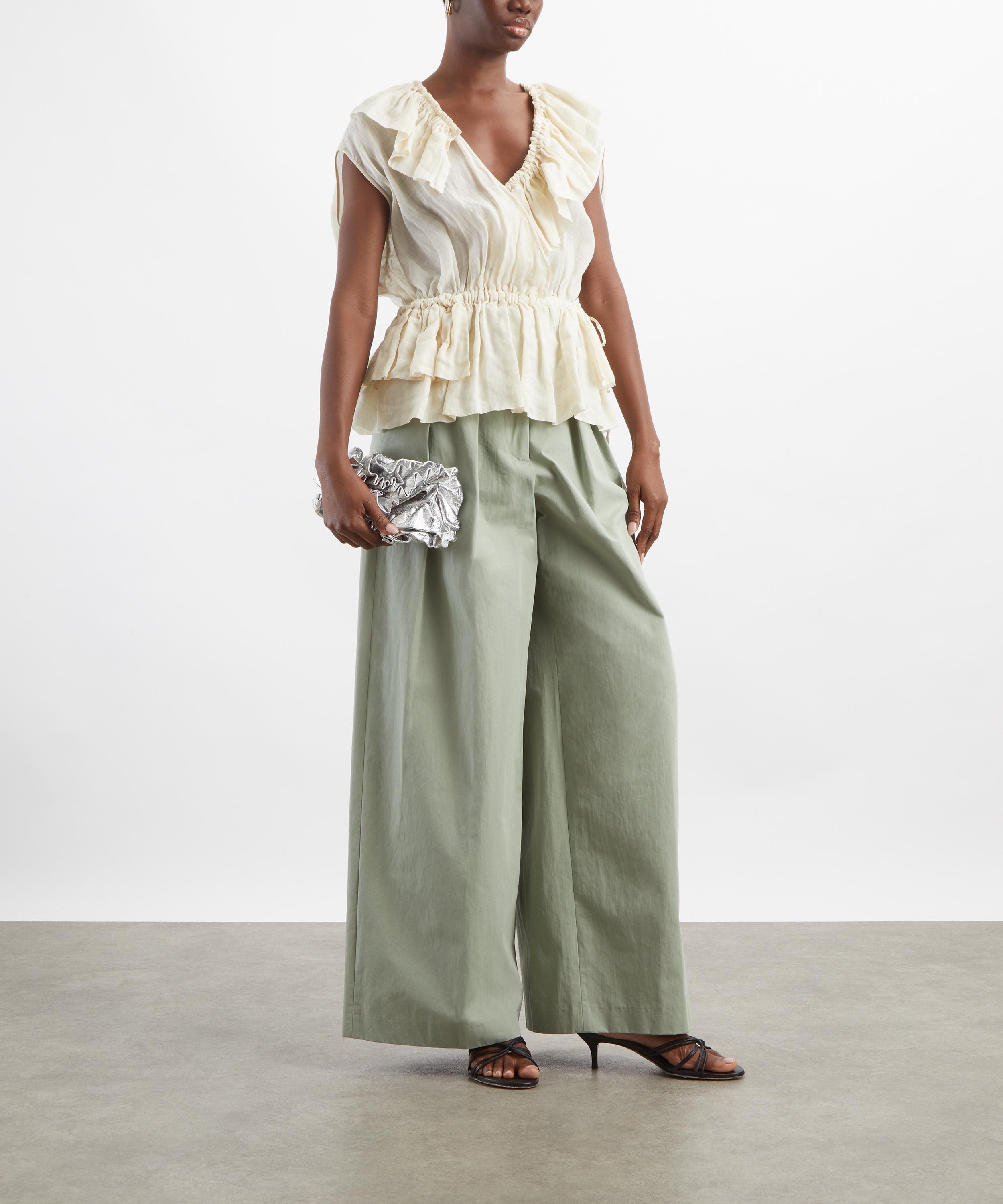 Dries Van Noten - Ivory Muslin Ruffled Top image number 1