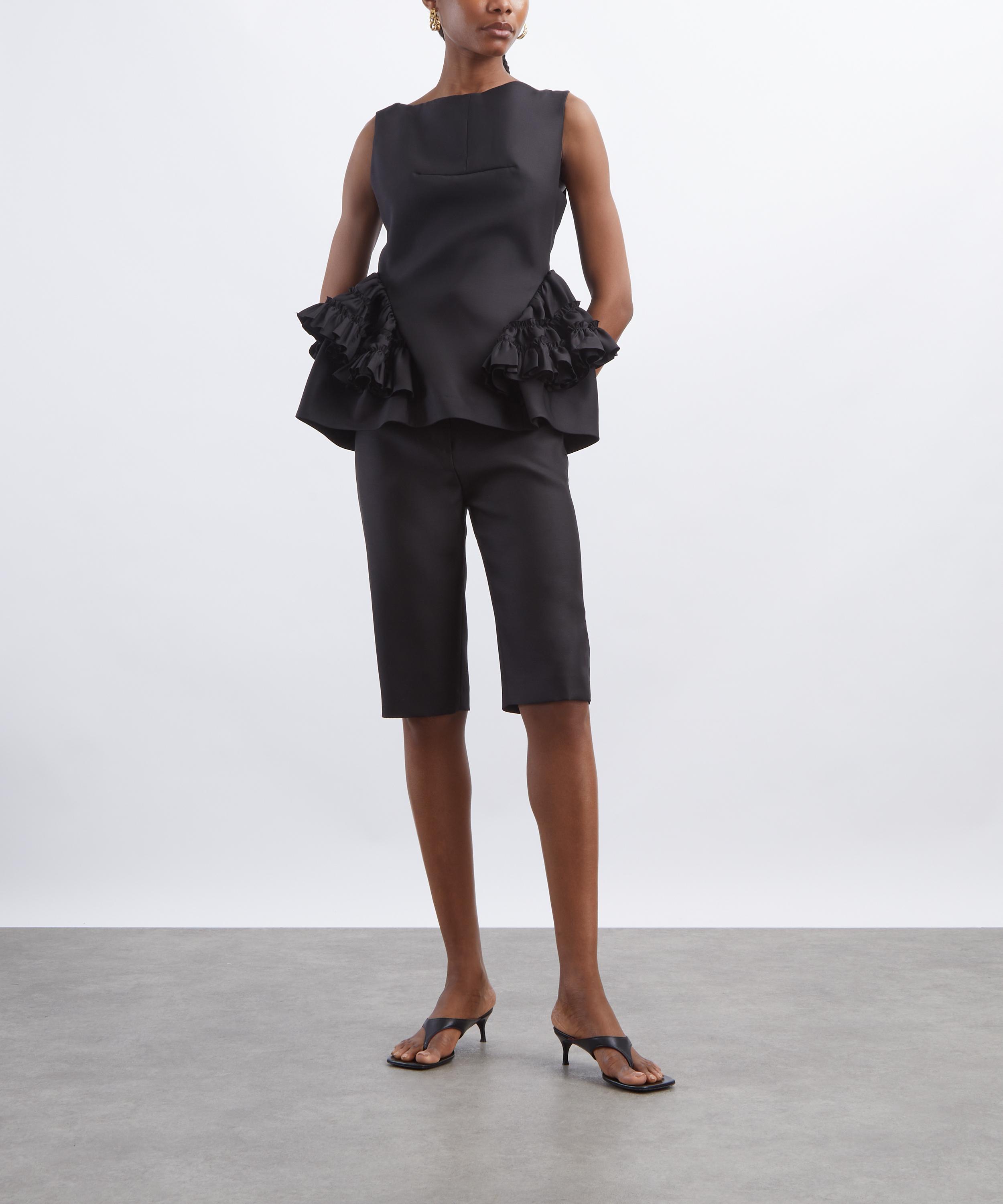 Dries Van Noten - Black Wool-Silk Capri Shorts image number 1