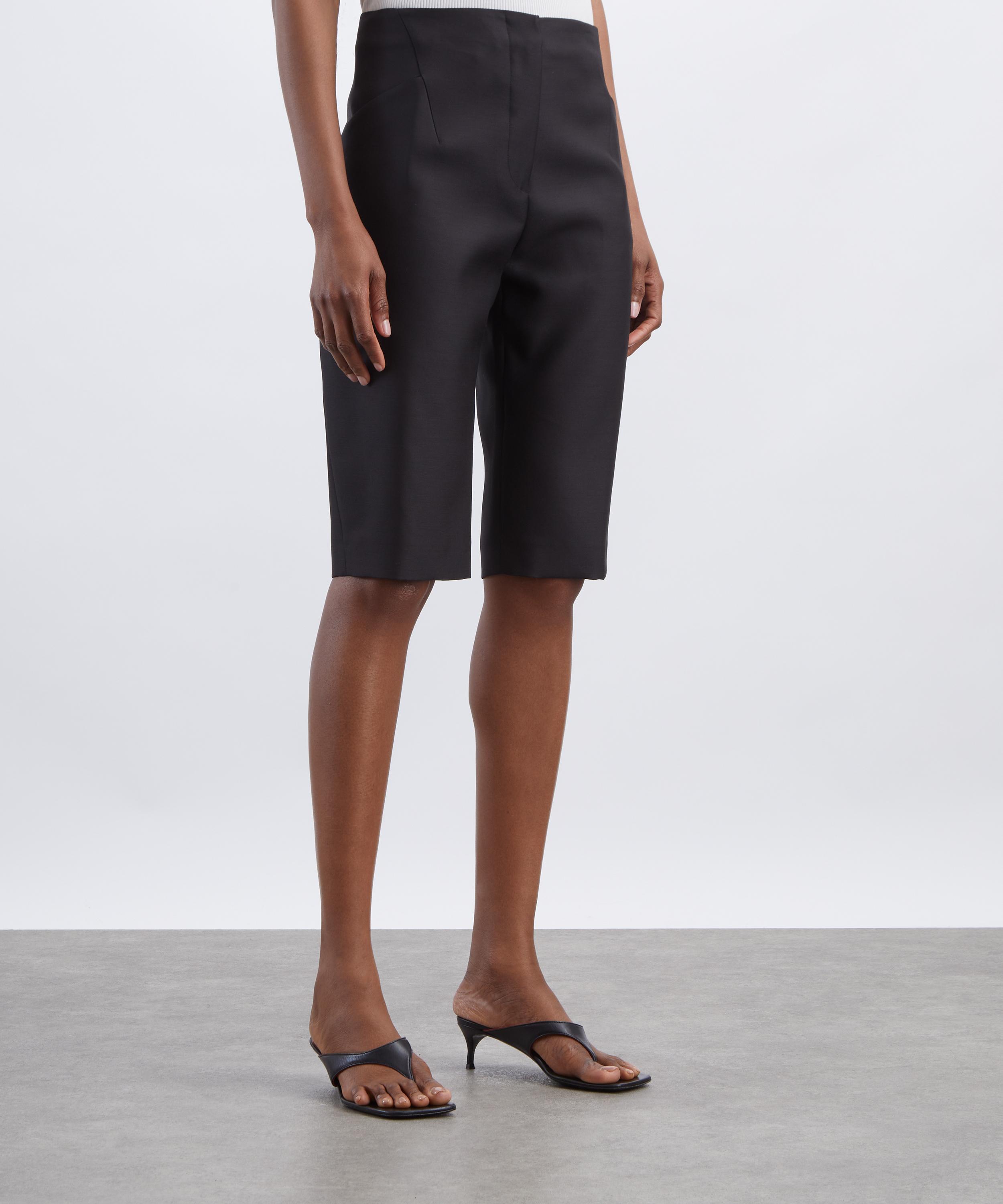 Dries Van Noten - Black Wool-Silk Capri Shorts image number 2