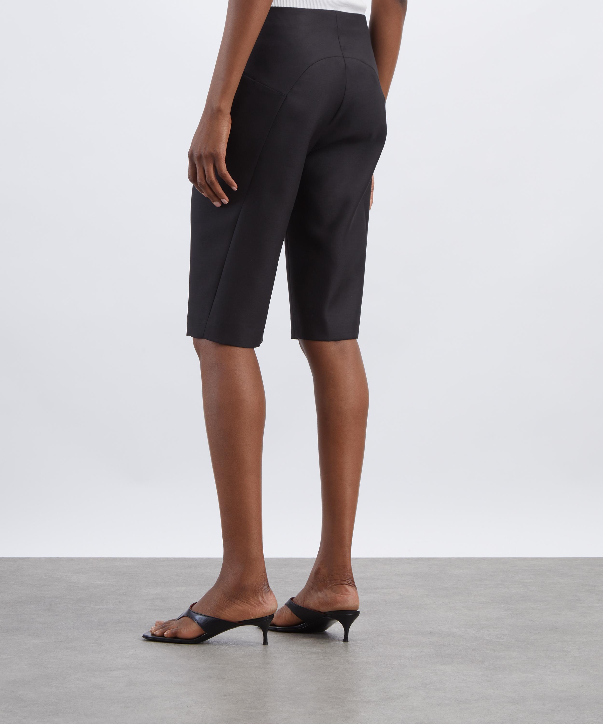 Dries Van Noten - Black Wool-Silk Capri Shorts image number 3