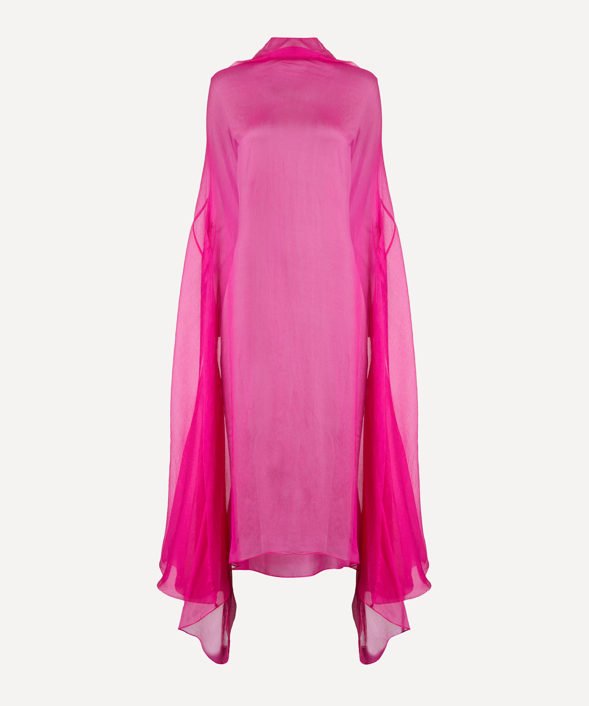 Dries Van Noten - Fuchsia Silk Cape Dress