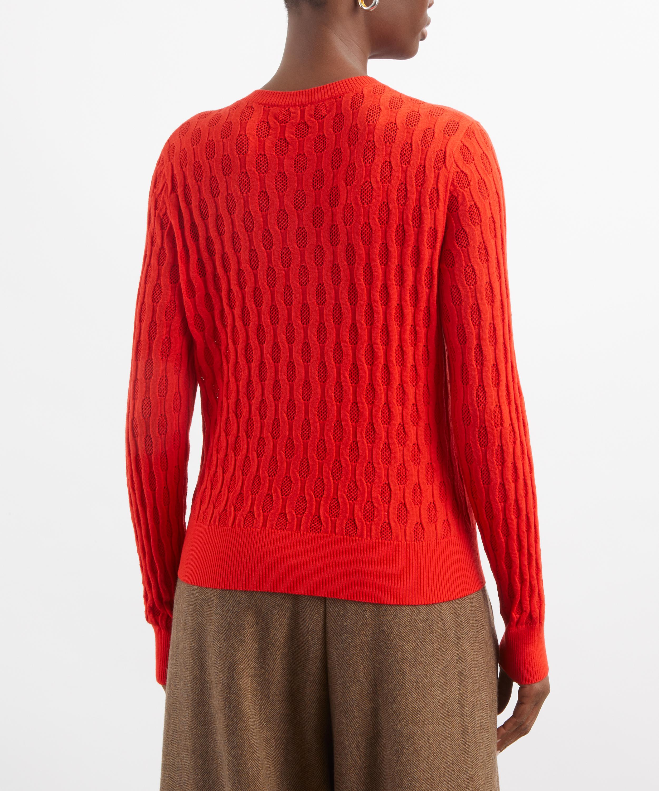 Dries Van Noten - Red Honeycomb-Stitch Cardigan image number 3