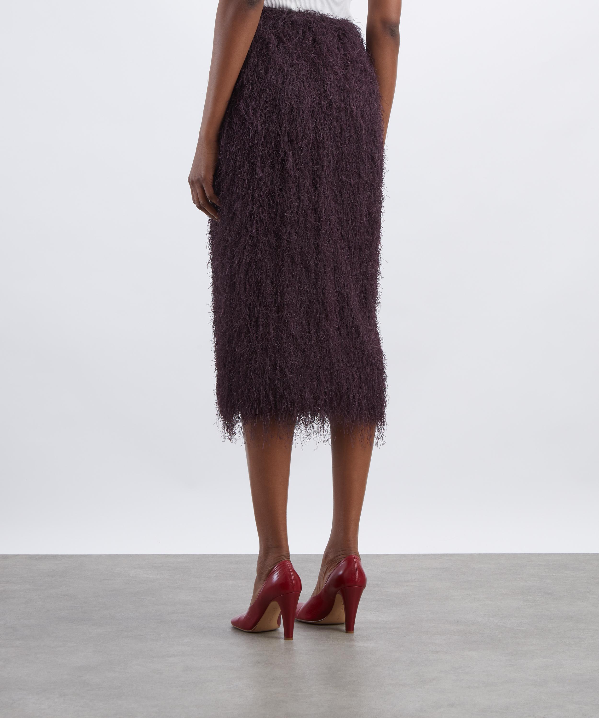 Dries Van Noten - Dark Purple Fringed Skirt image number 3