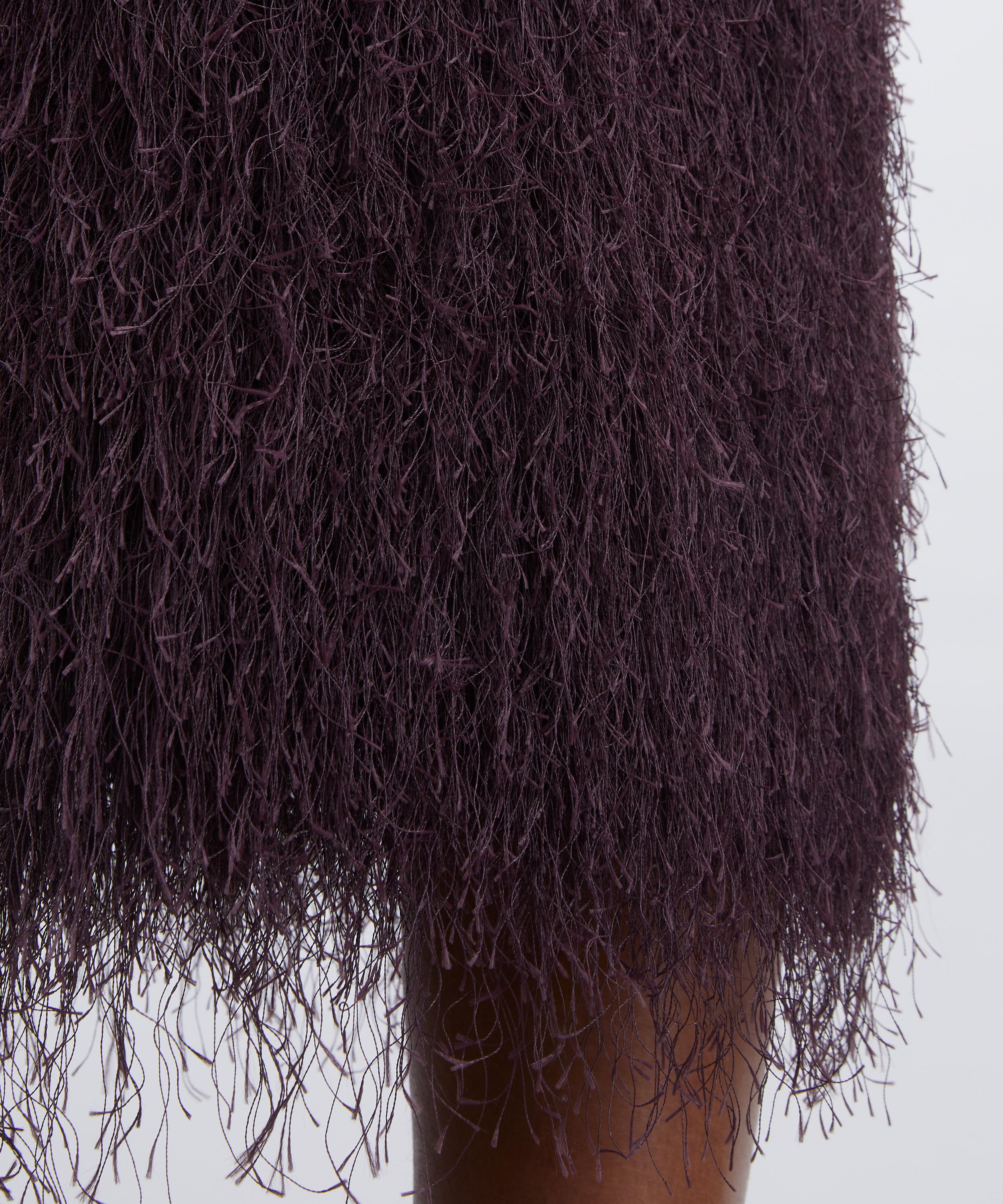Dries Van Noten - Dark Purple Fringed Skirt image number 4