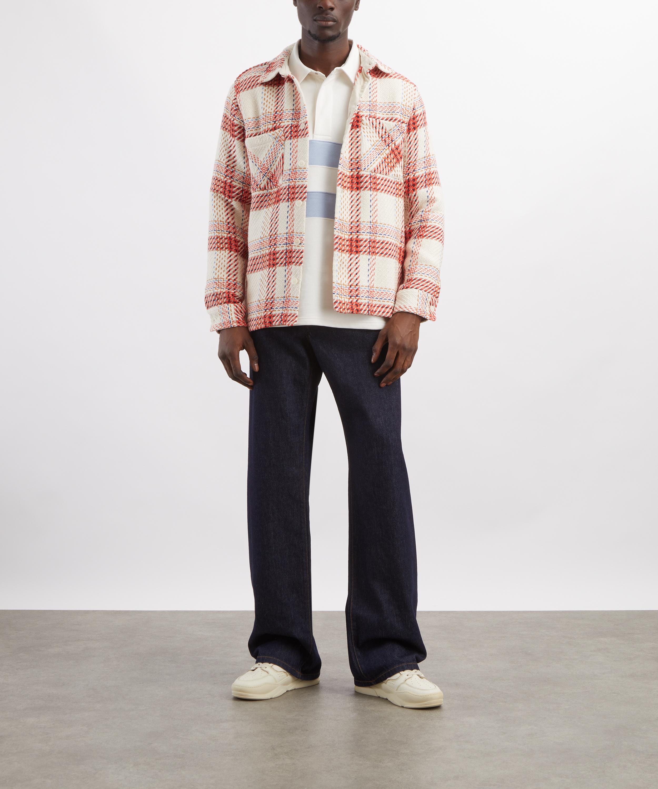 Wax London - Rowhill Ecru-Light Blue Stripe Rugby Shirt image number 1