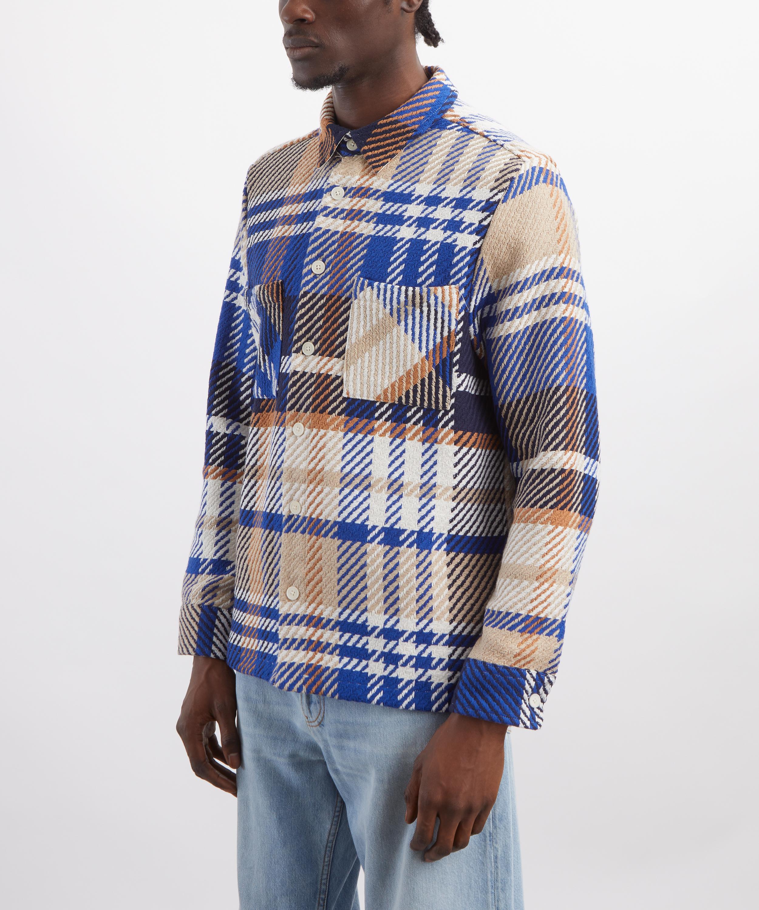 Wax London - Whiting Blue-Tan Bold Check Overshirt image number 2