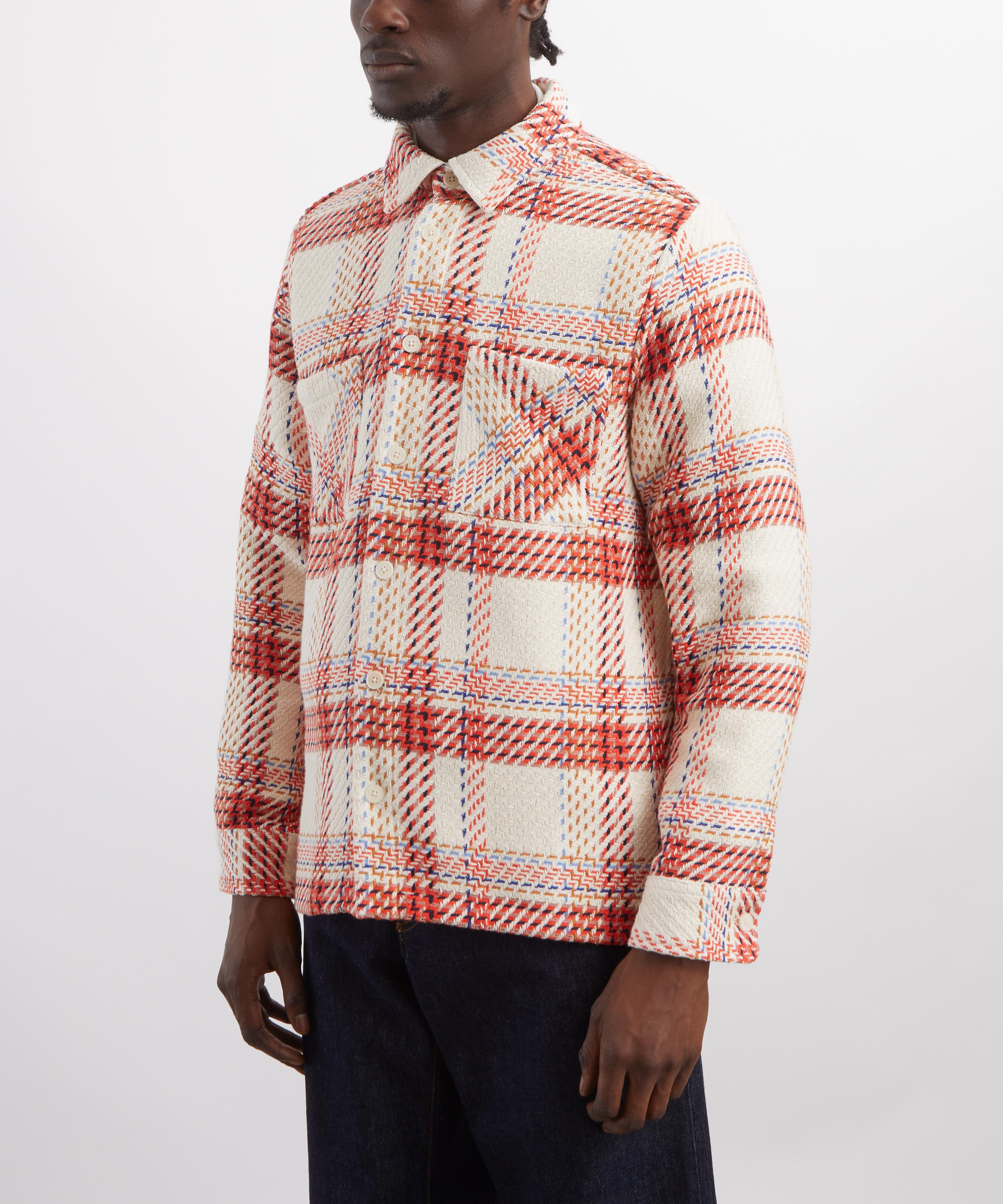 Wax London - Whiting Ecru-Red Check Overshirt image number 2