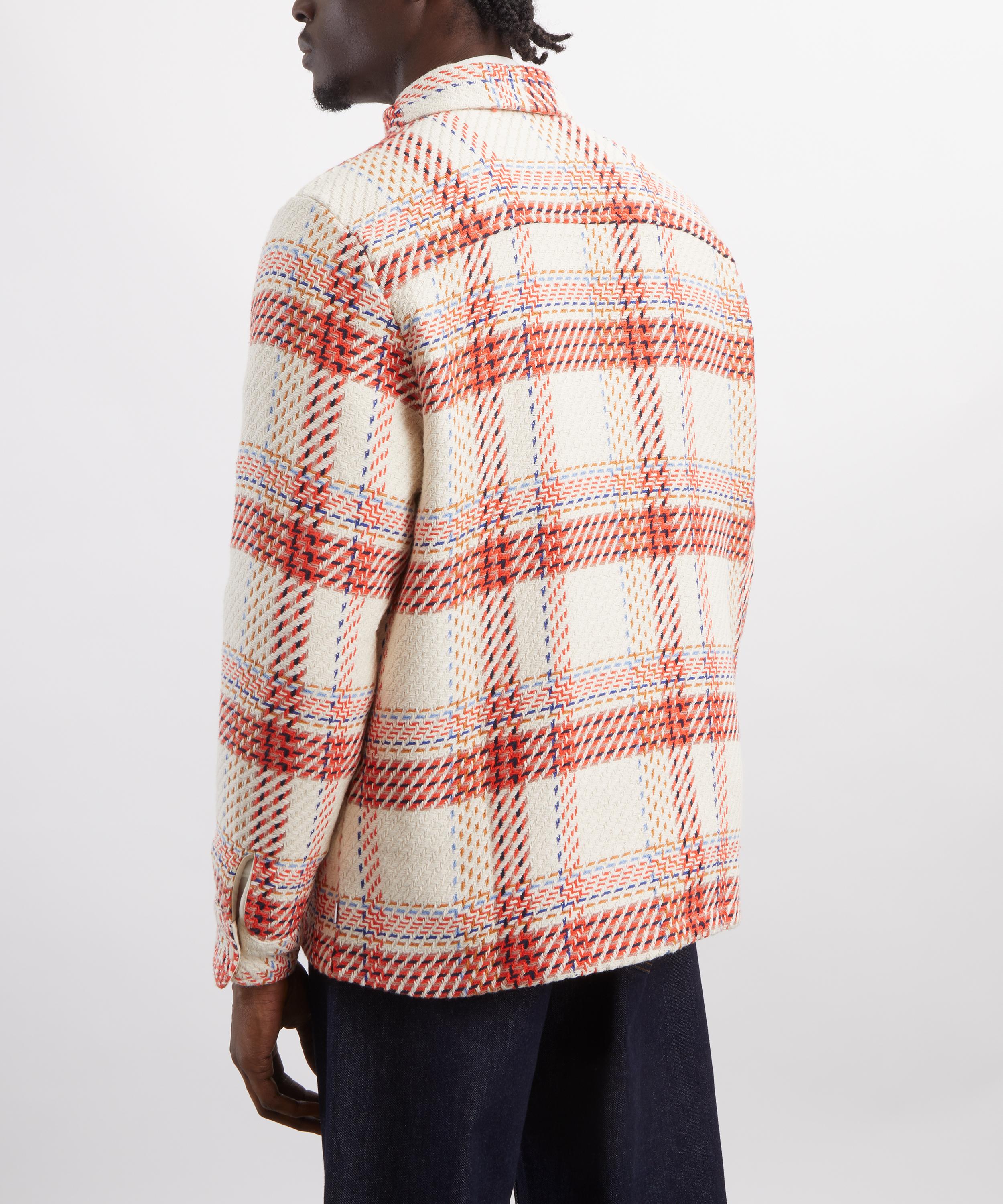 Wax London - Whiting Ecru-Red Check Overshirt image number 3
