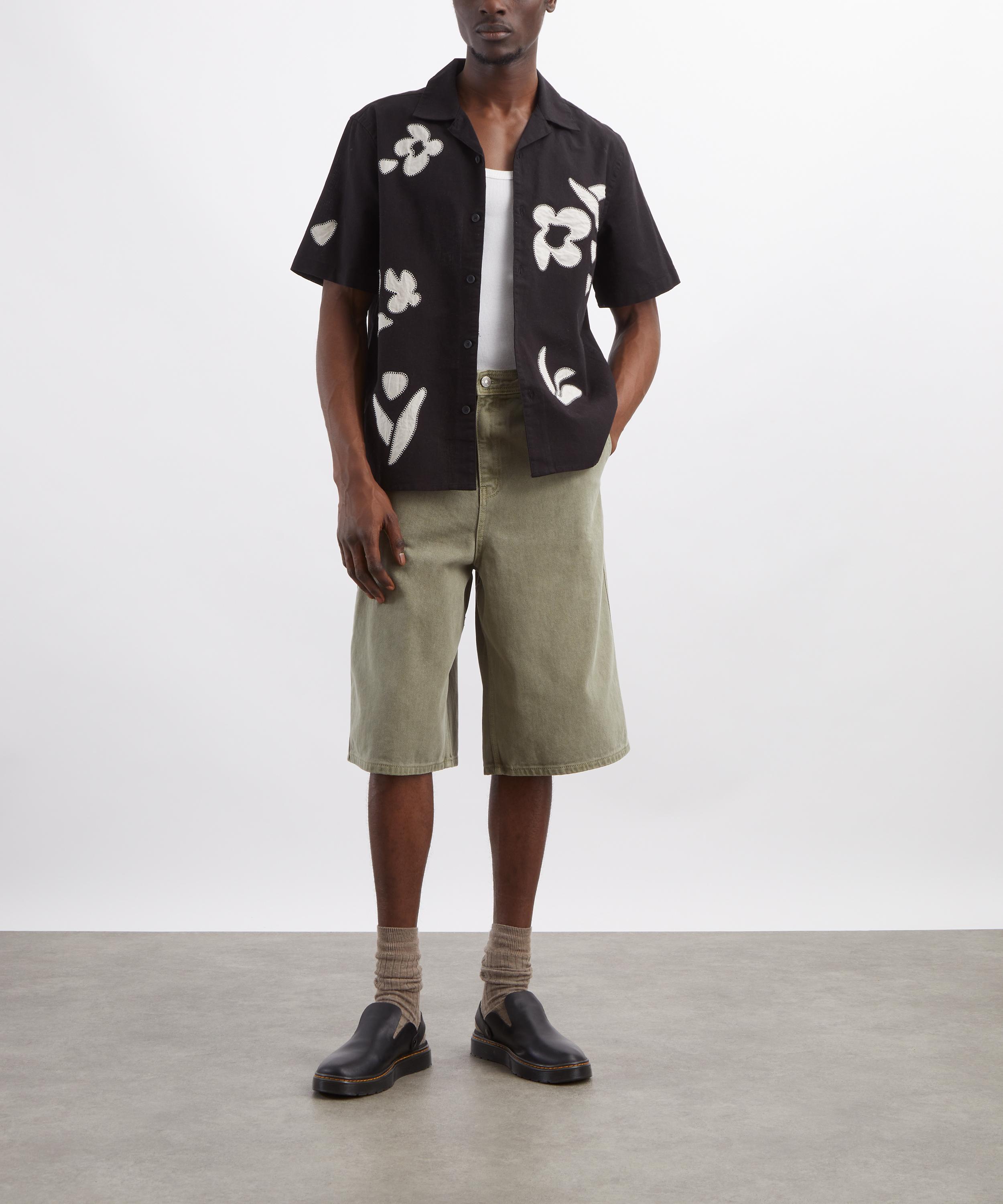 Wax London - Didcot Black-Beige Abstract Applique Shirt image number 1