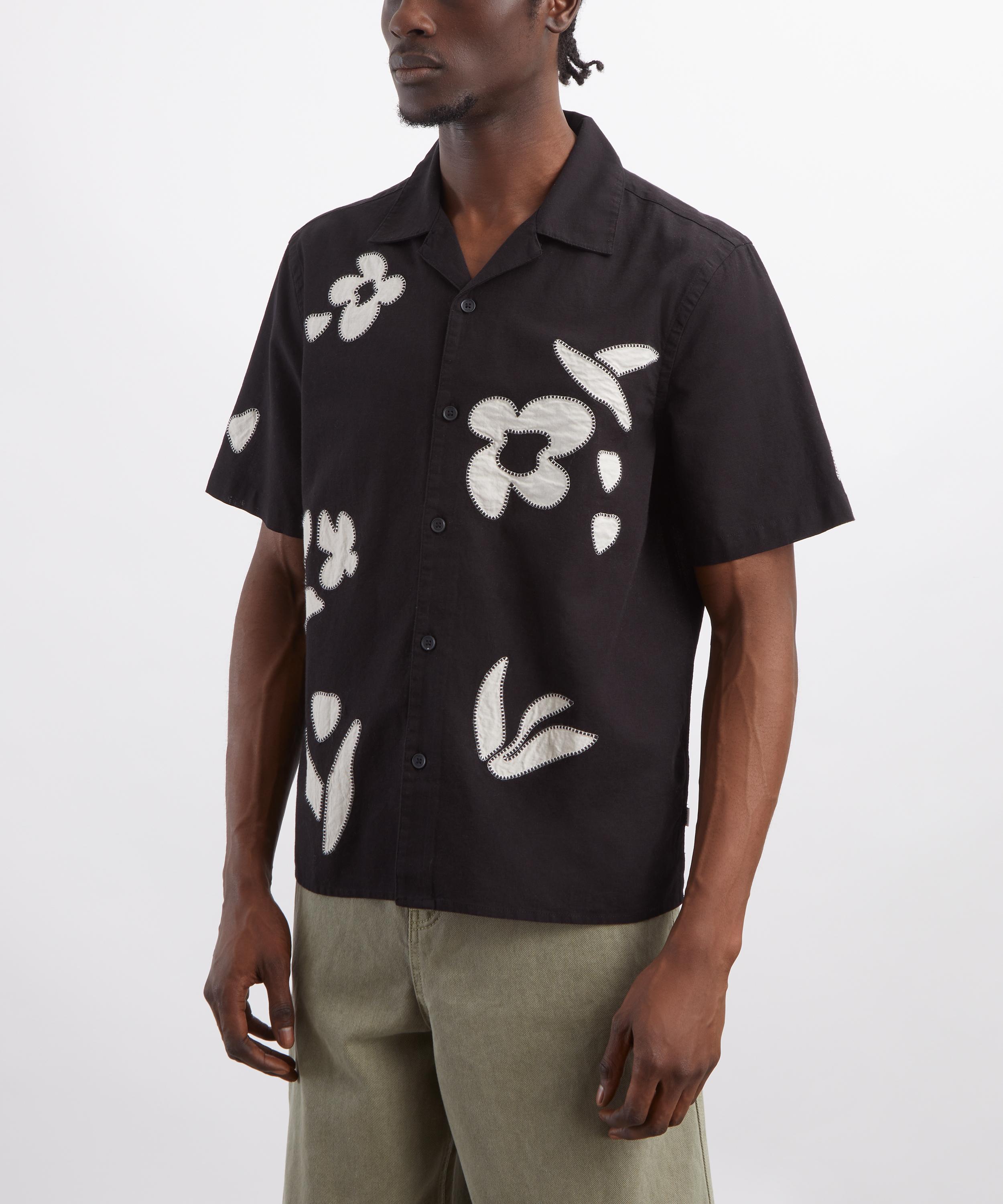 Wax London - Didcot Black-Beige Abstract Applique Shirt image number 2