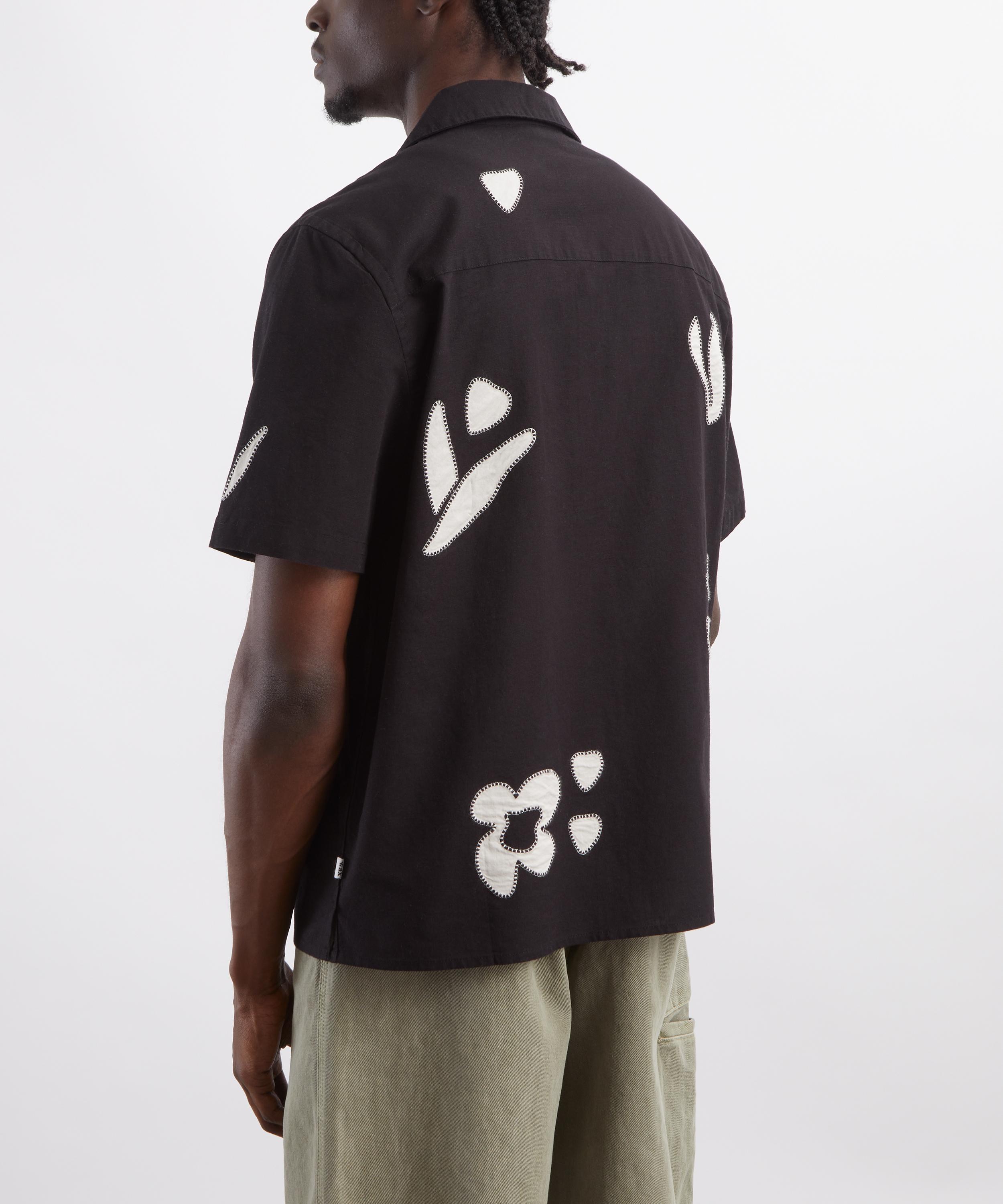 Wax London - Didcot Black-Beige Abstract Applique Shirt image number 3