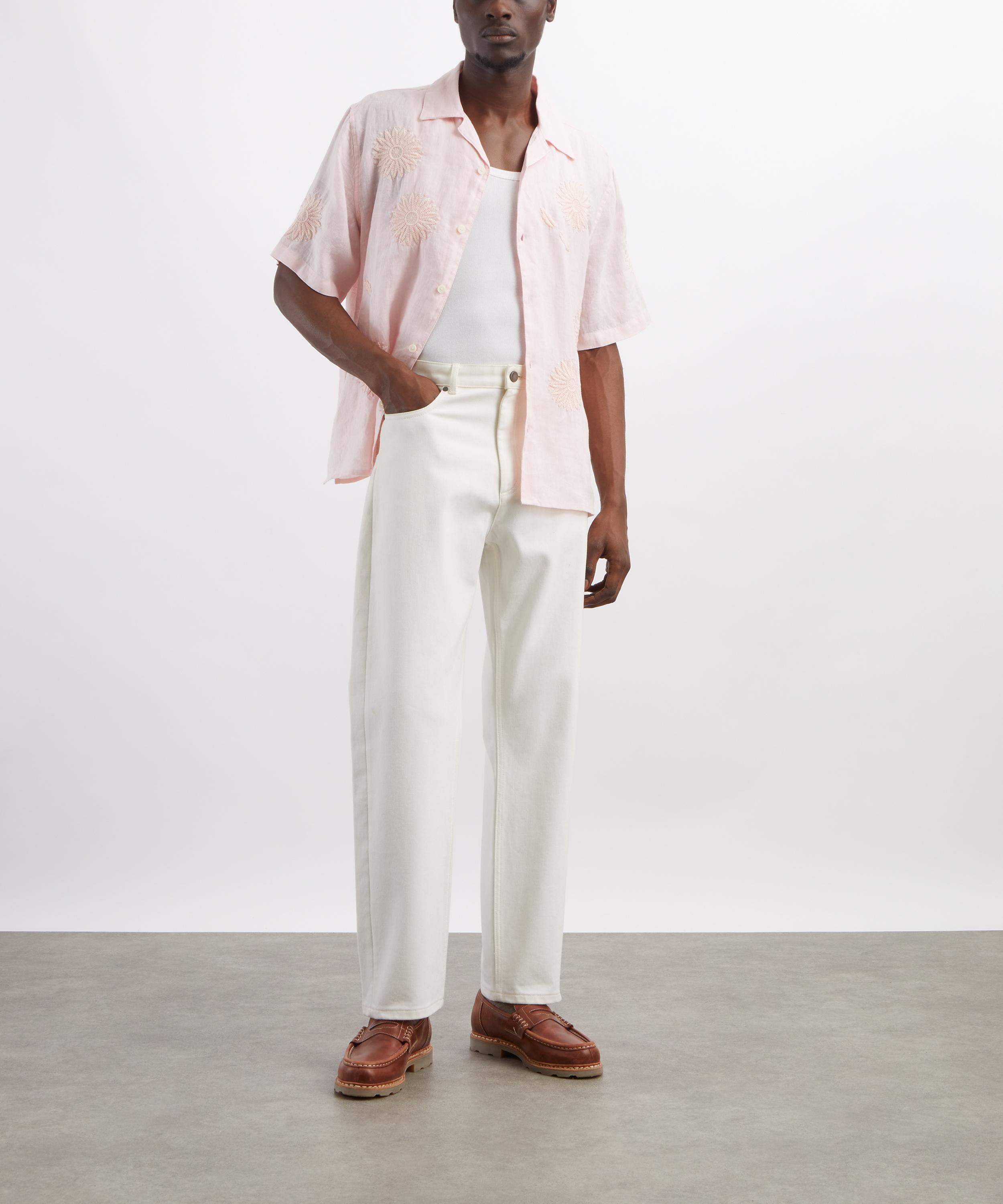 Wax London - Didcot Pink Flower-Embroidered Shirt image number 1