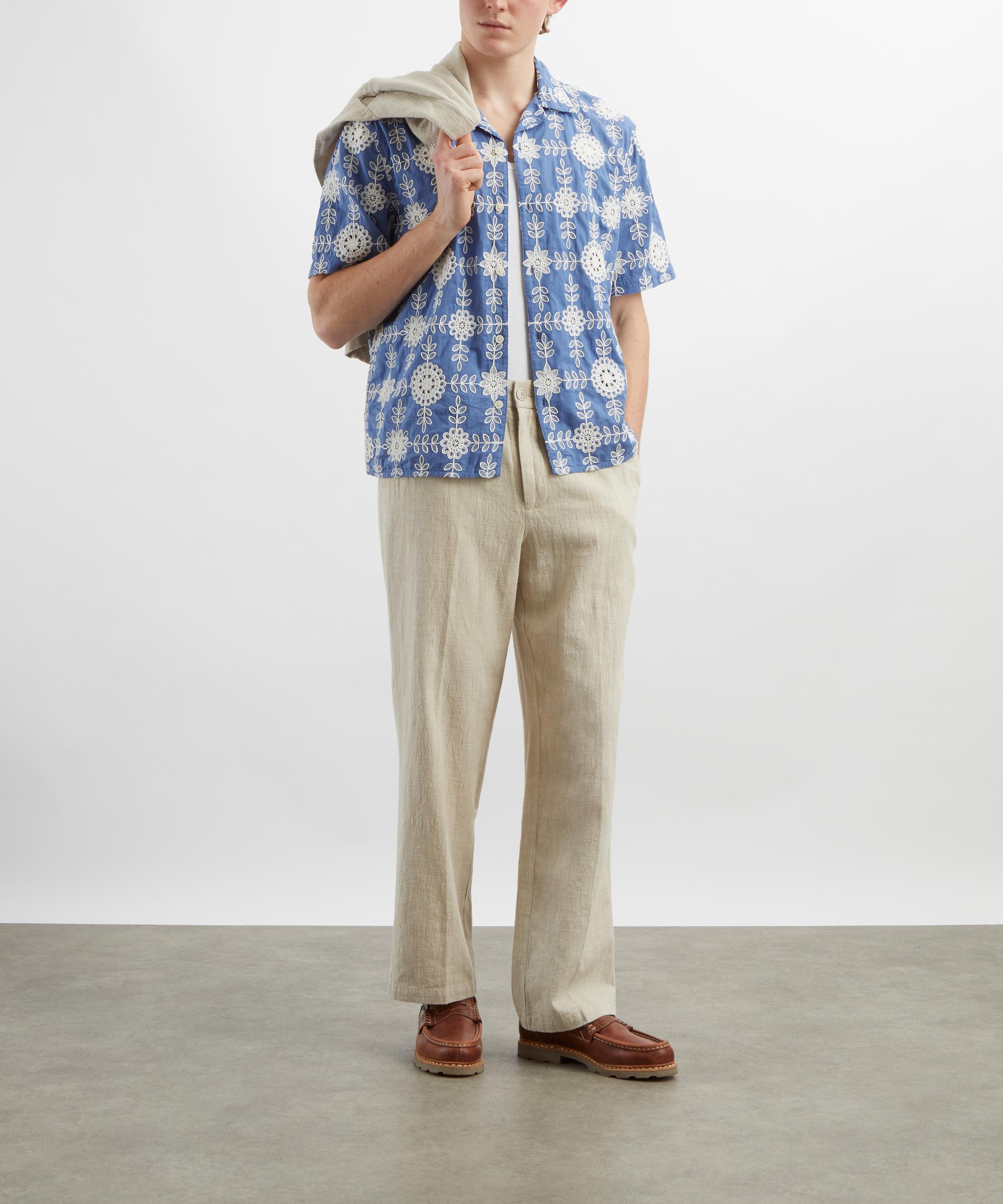 Wax London - Didcot Blue-Ecru Corded Lace Shirt image number 1