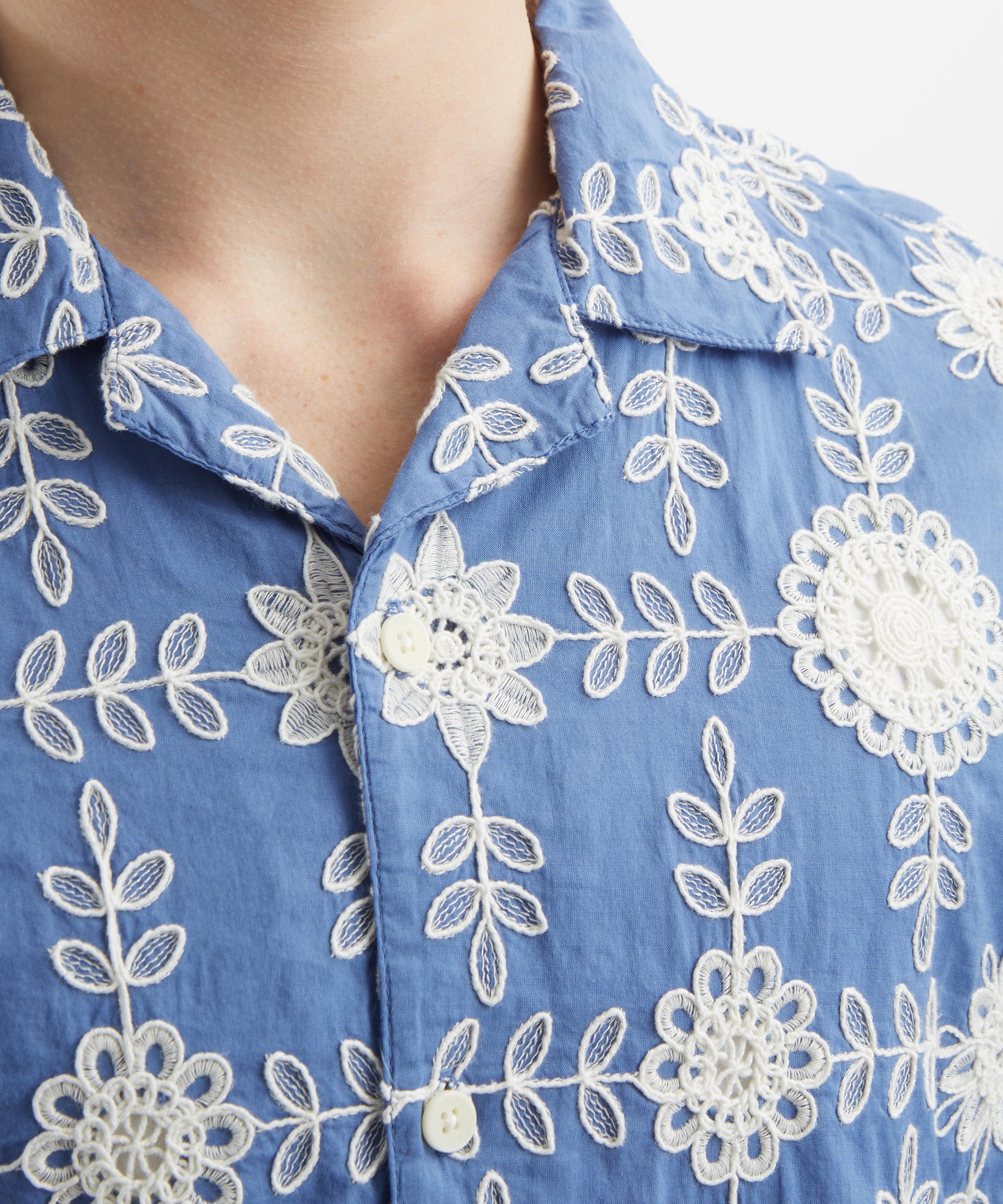 Wax London - Didcot Blue-Ecru Corded Lace Shirt image number 4