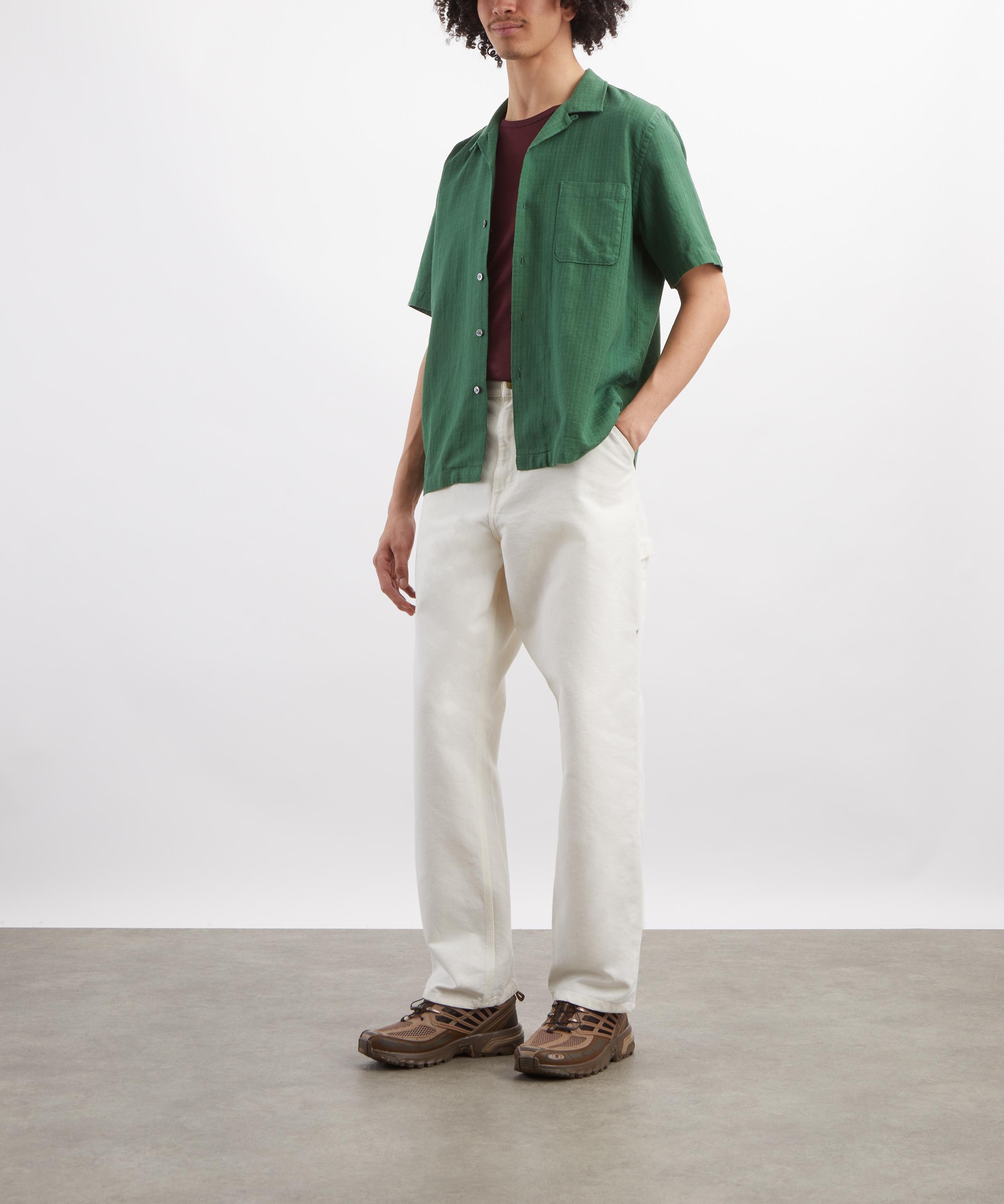 Universal Works - Green Letts Cotton Road Shirt image number 1