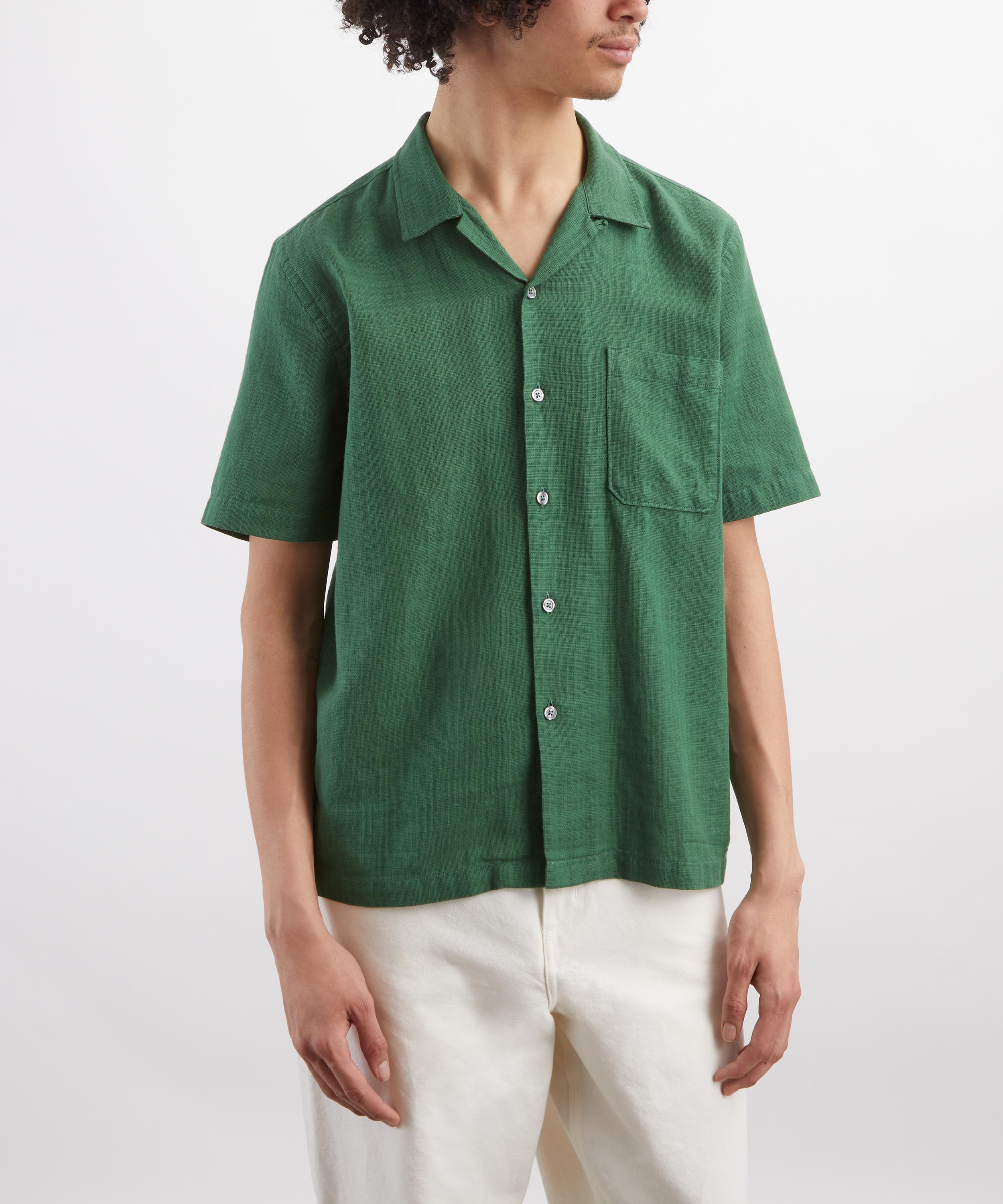 Universal Works - Green Letts Cotton Road Shirt image number 2