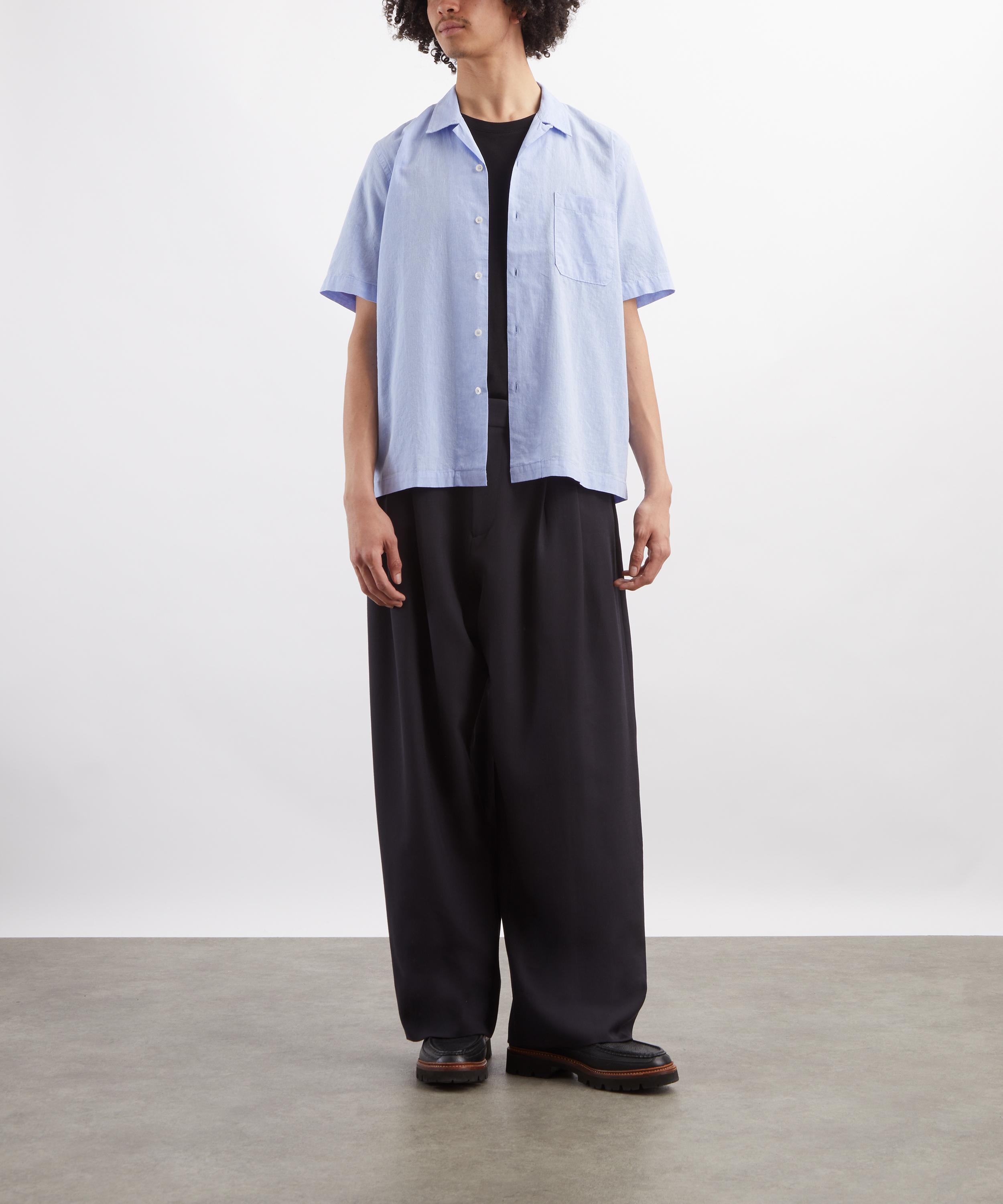 Universal Works - Sky Blue Sido Linen Mix Road Shirt image number 1