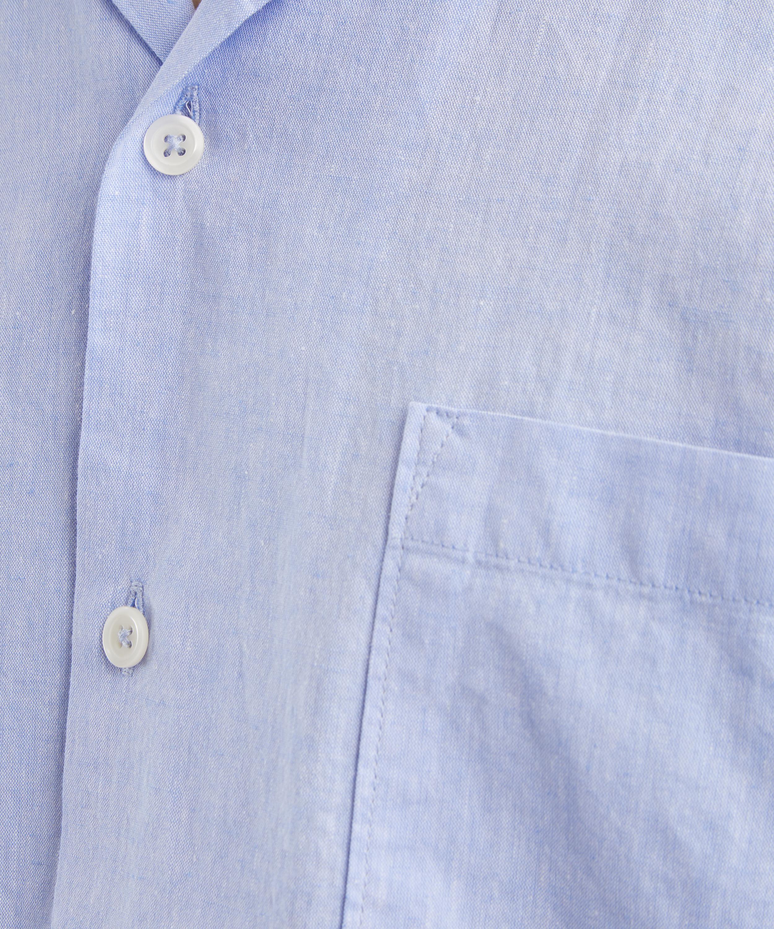 Universal Works - Sky Blue Sido Linen Mix Road Shirt image number 4