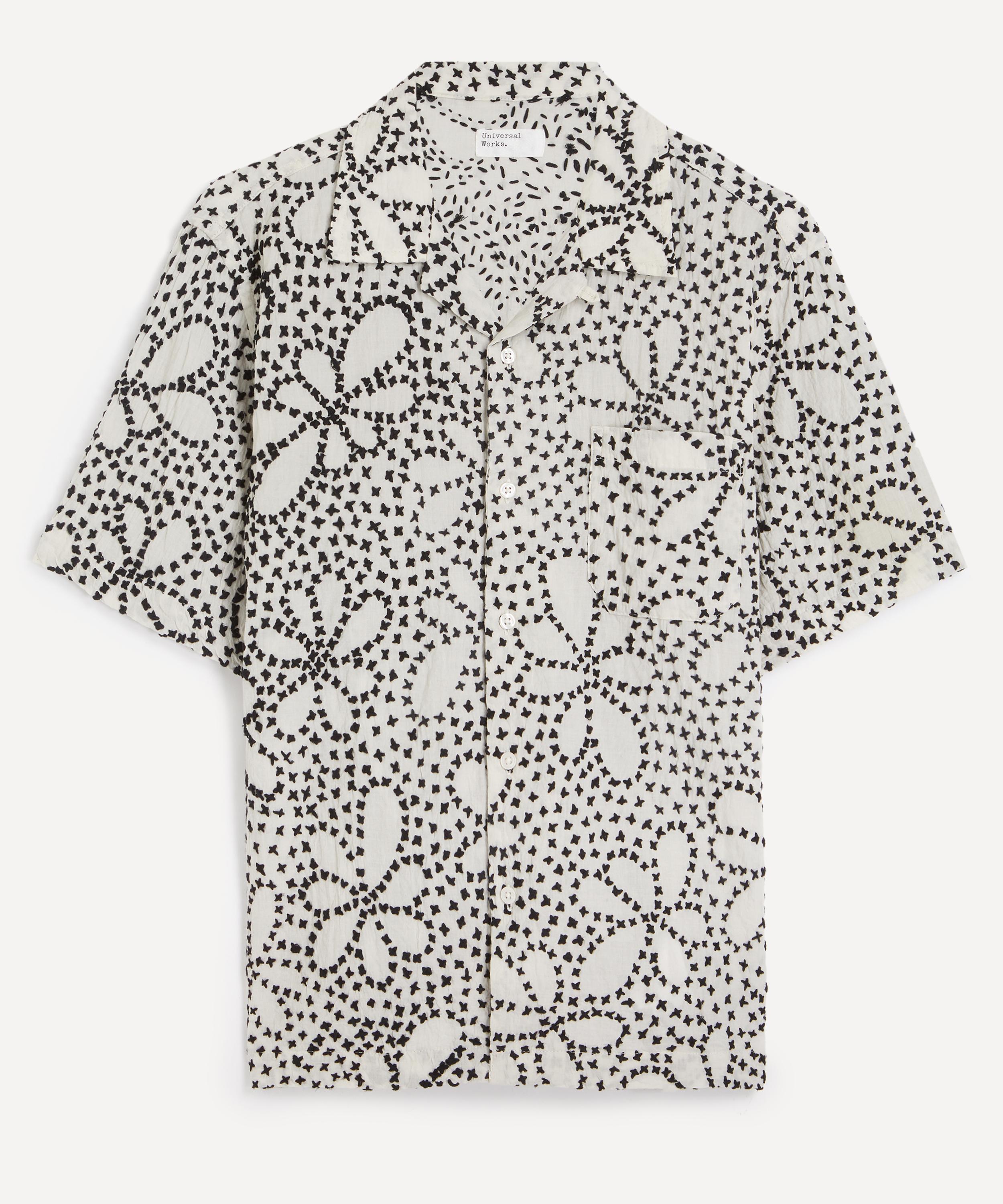Universal Works - Ecru-Black Kantha Flower Road Shirt