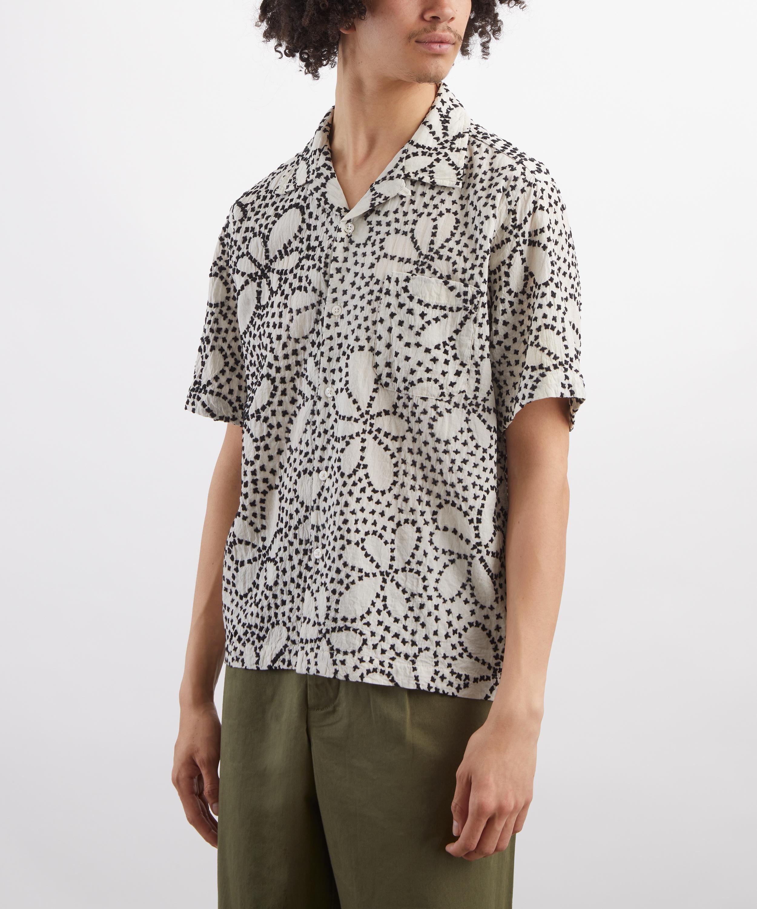 Universal Works - Ecru-Black Kantha Flower Road Shirt image number 2