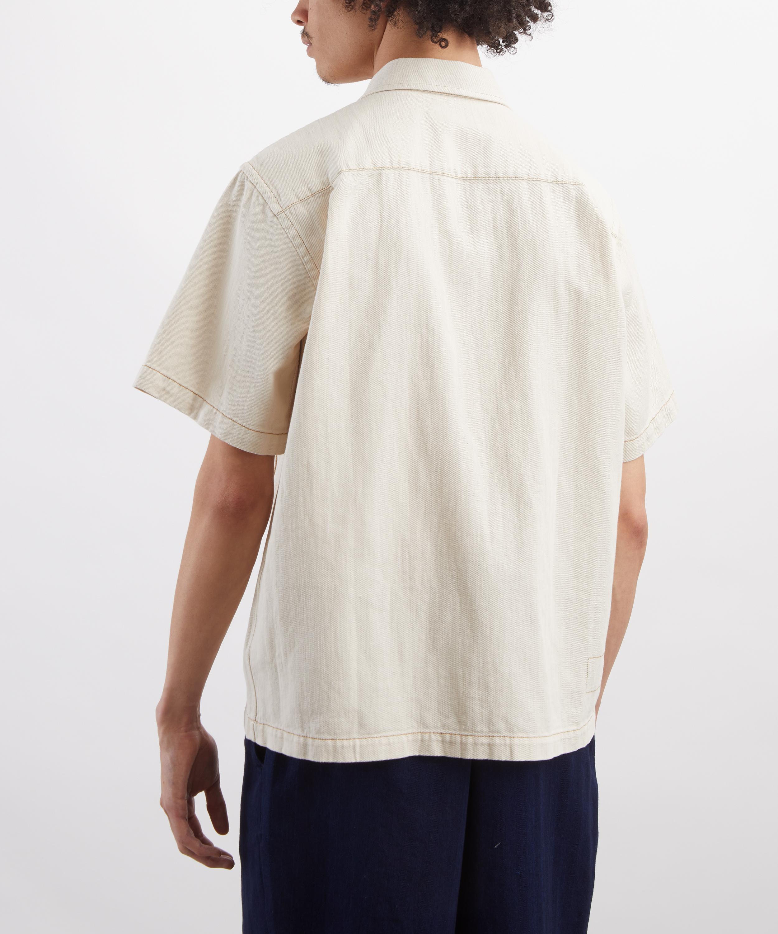 Universal Works - Ecru Koko Cotlin Short-Sleeve Fatigue Shirt image number 3
