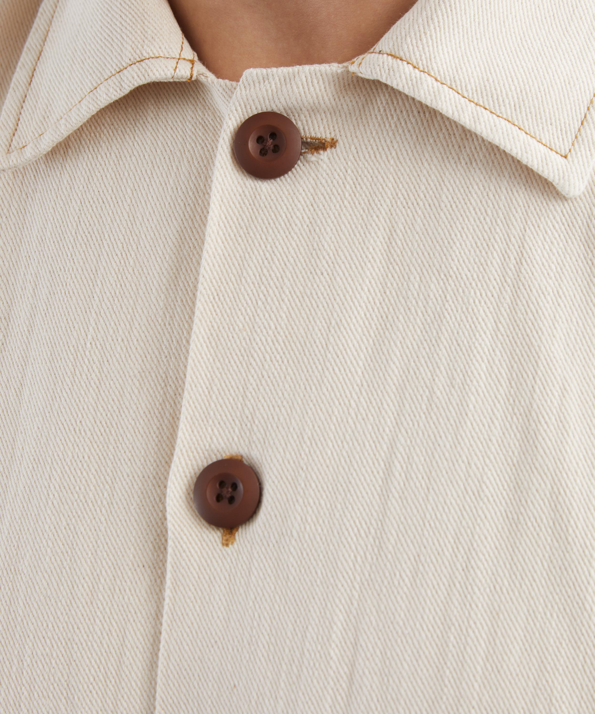 Universal Works - Ecru Koko Cotlin Short-Sleeve Fatigue Shirt image number 4