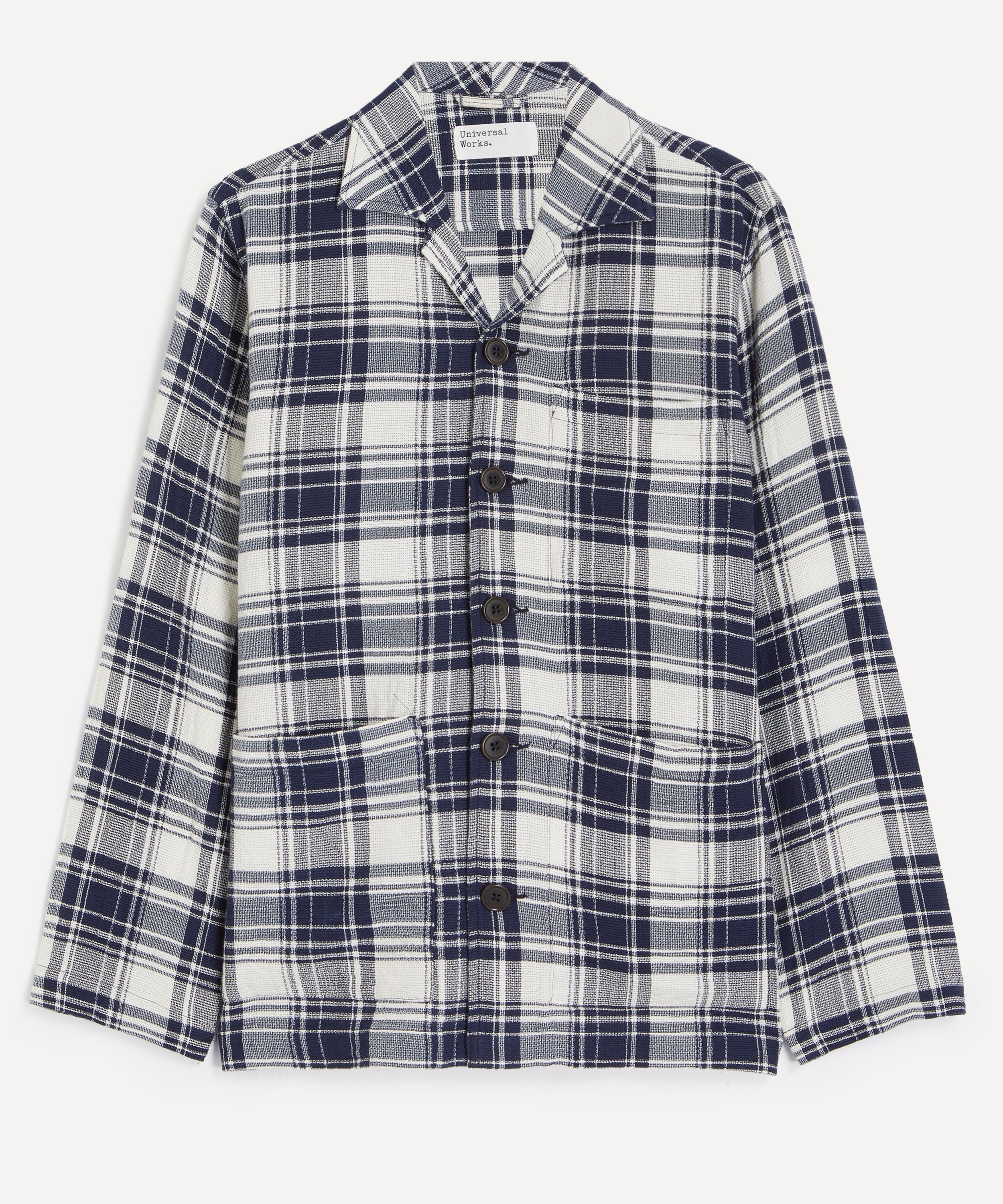 Universal Works - Navy Texture Plaid Cancun Chore Jacket