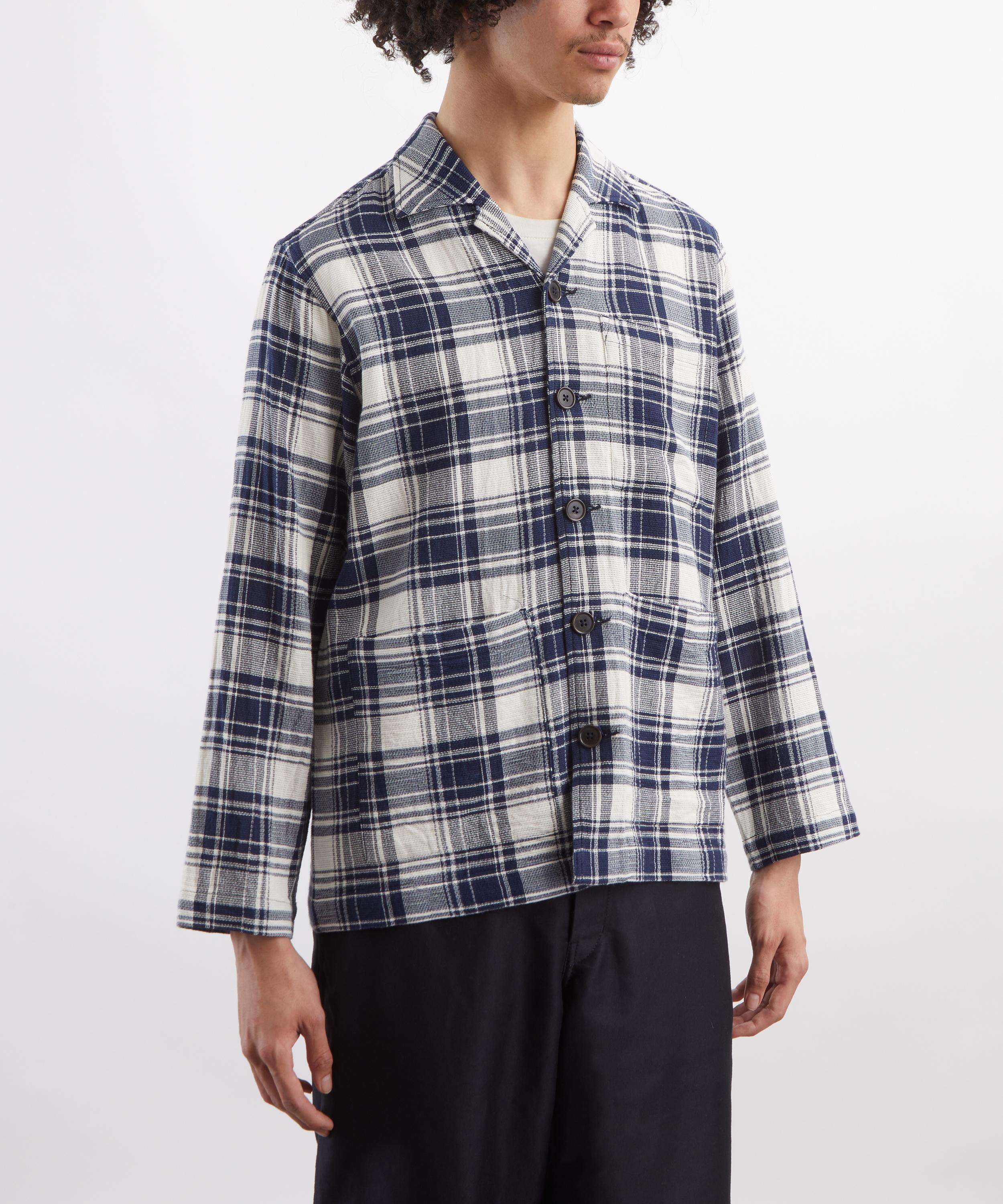 Universal Works - Navy Texture Plaid Cancun Chore Jacket image number 2
