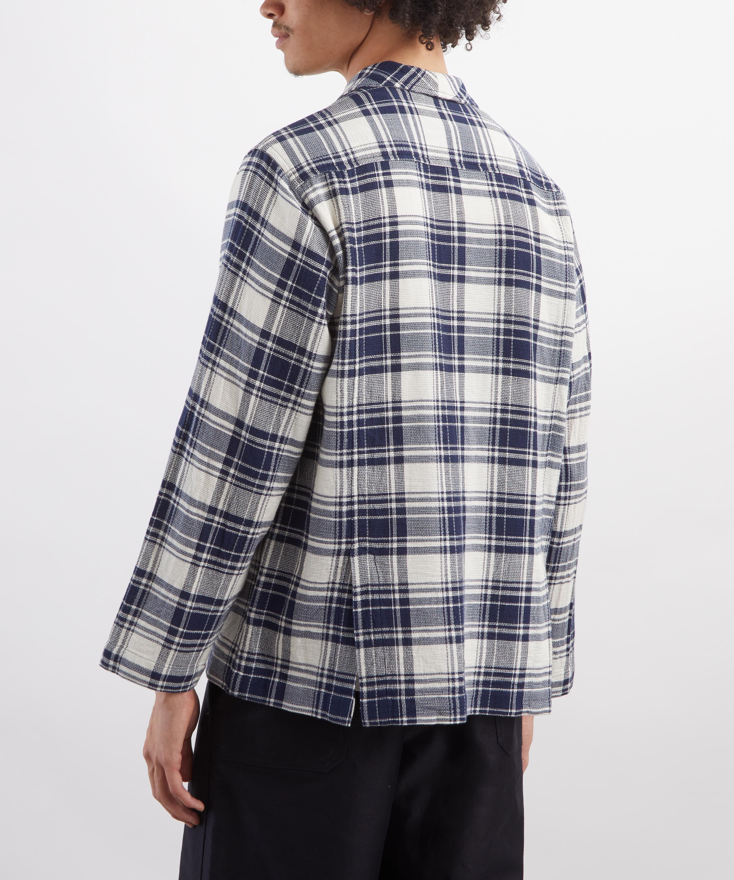 Universal Works - Navy Texture Plaid Cancun Chore Jacket image number 3