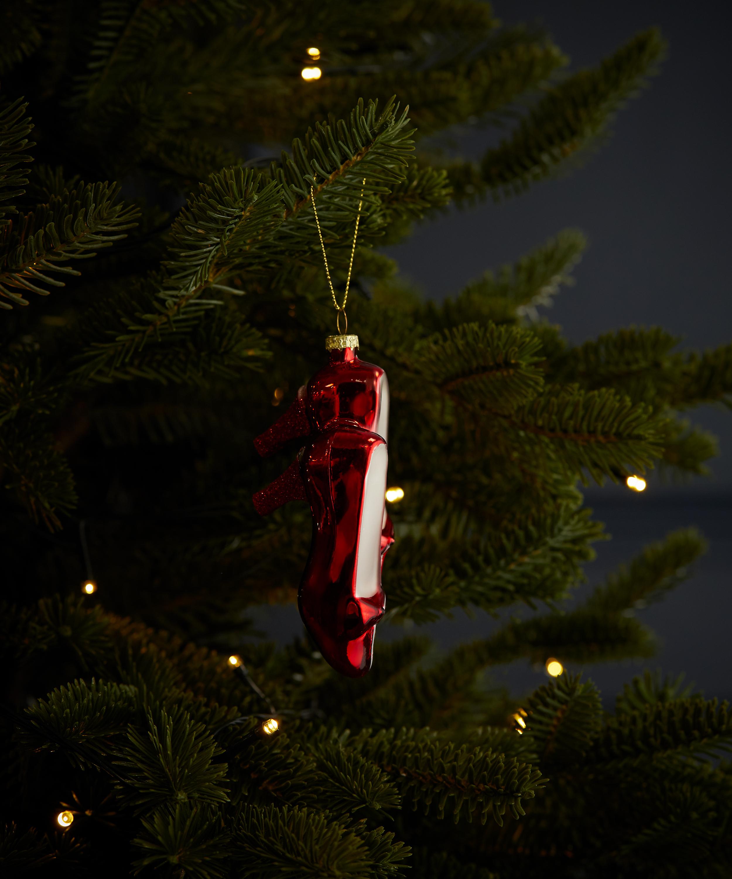 Christmas - Ruby Red Stilettos Glass Ornament image number 1