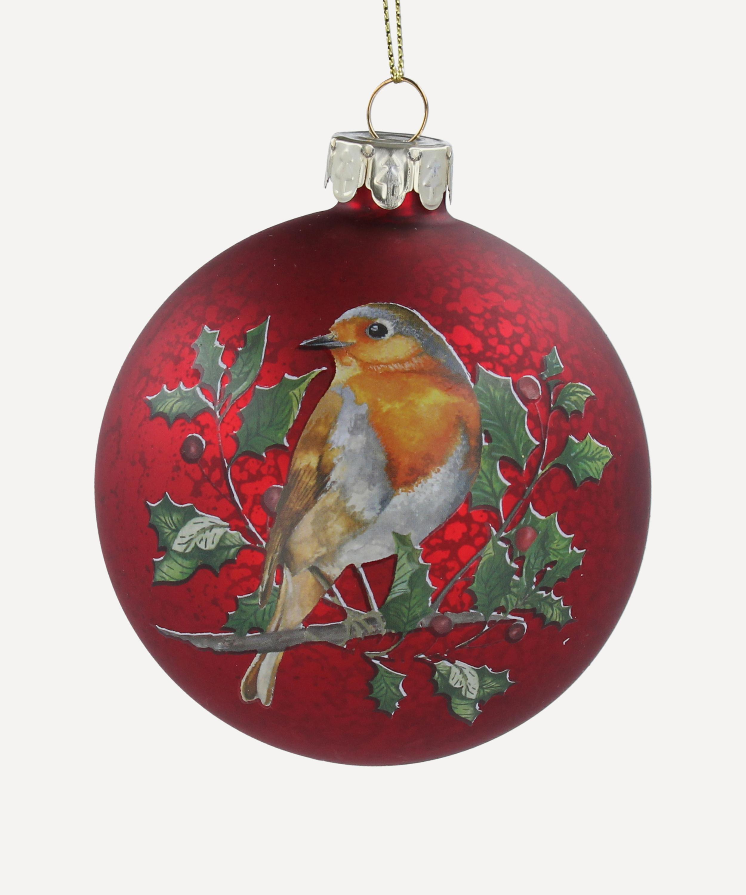 Christmas - Robin Antique Red Glass Ornament image number 0
