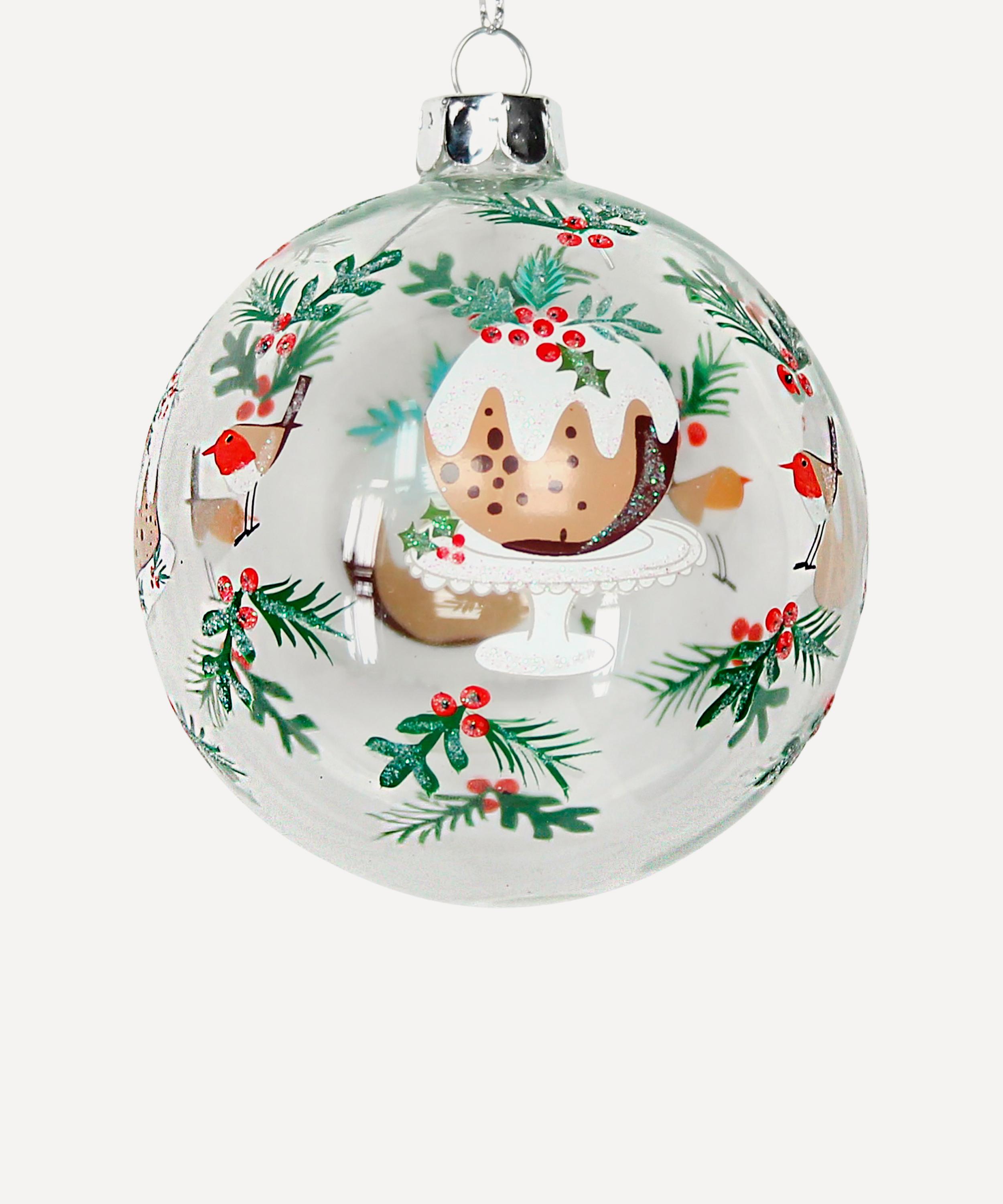 Christmas - Plum Pudding Clear Glass Ornament image number 0