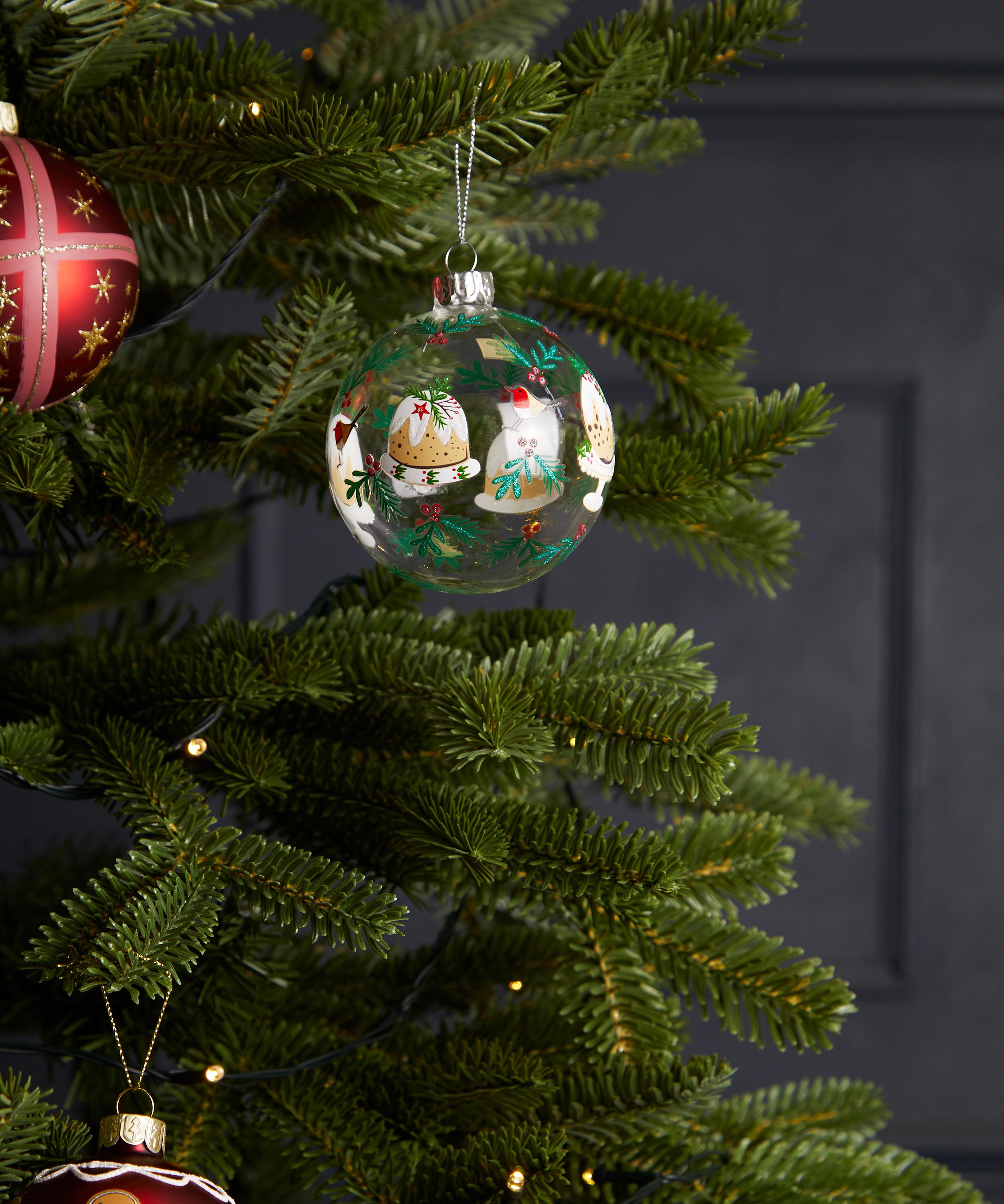 Christmas - Plum Pudding Clear Glass Ornament image number 1