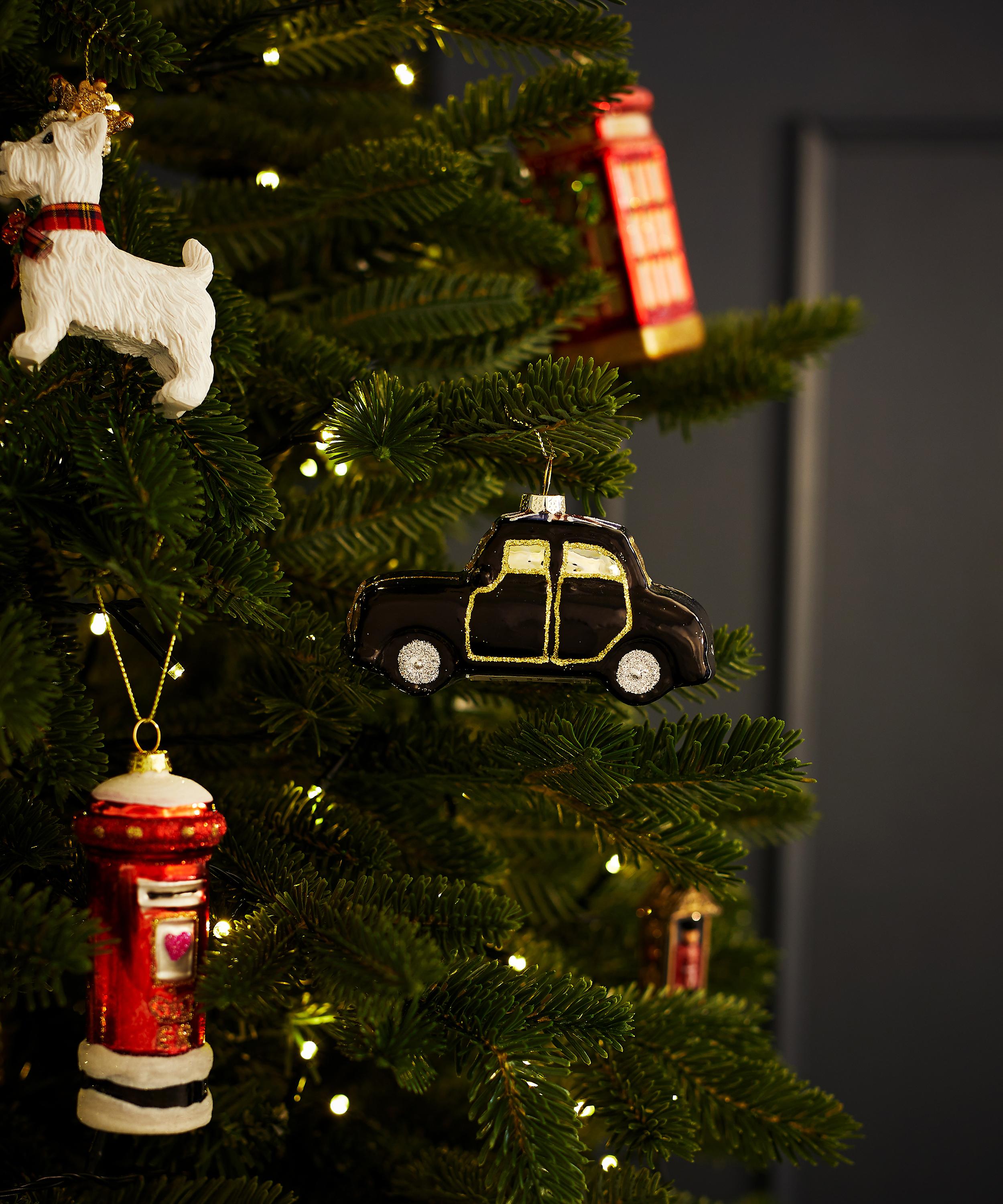 Christmas - London Taxi Glass Ornament image number 1