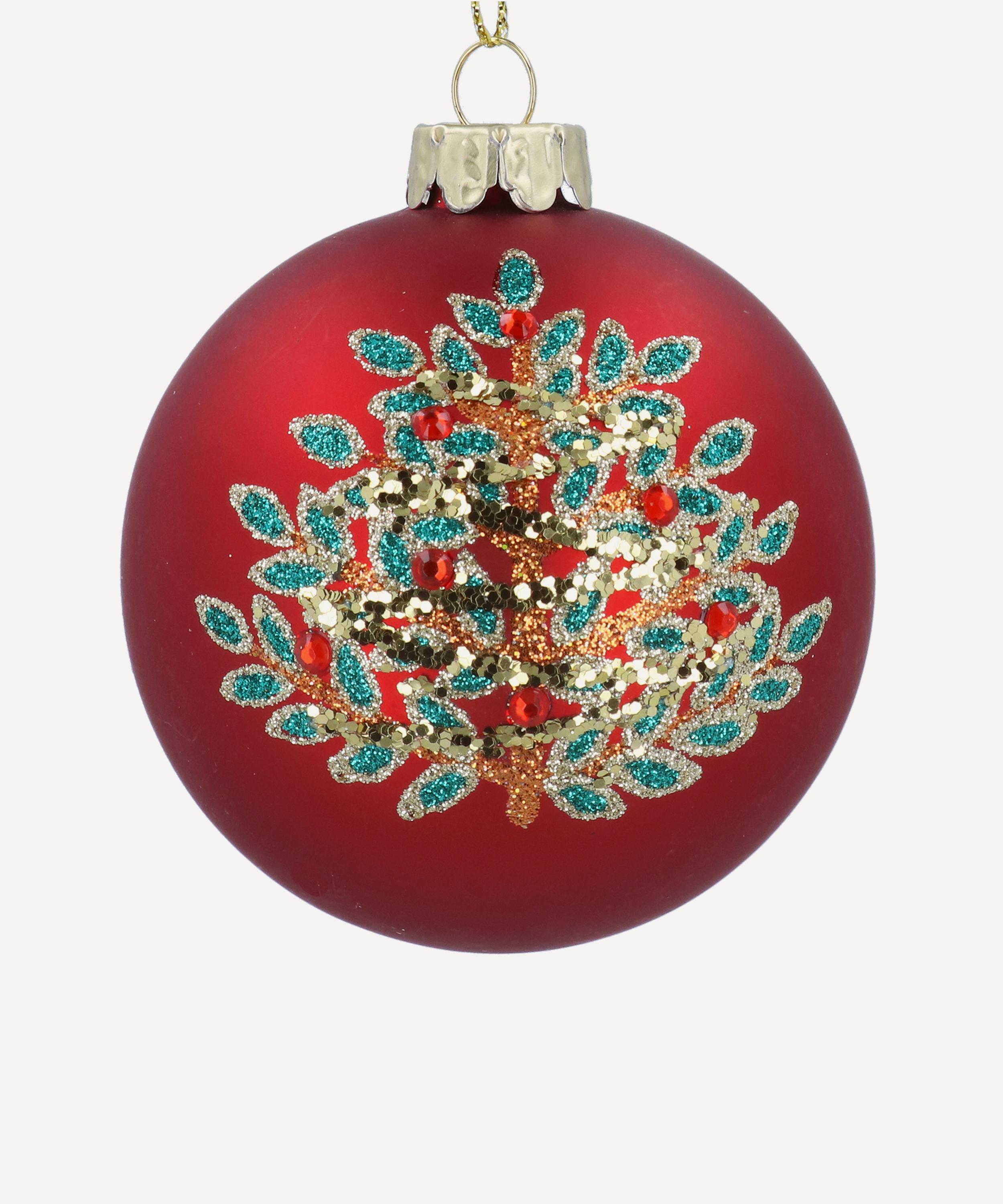 Christmas - Christmas Tree Matt Red Glass Ornament image number 0