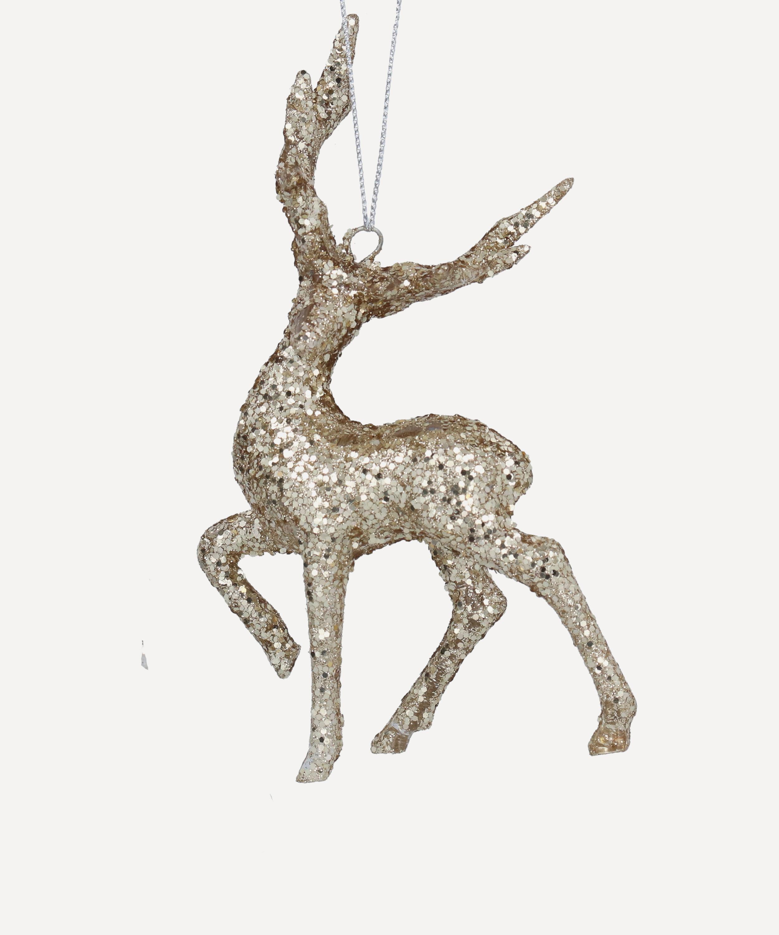 Christmas - Gold Glitter Stag Ornament image number 0