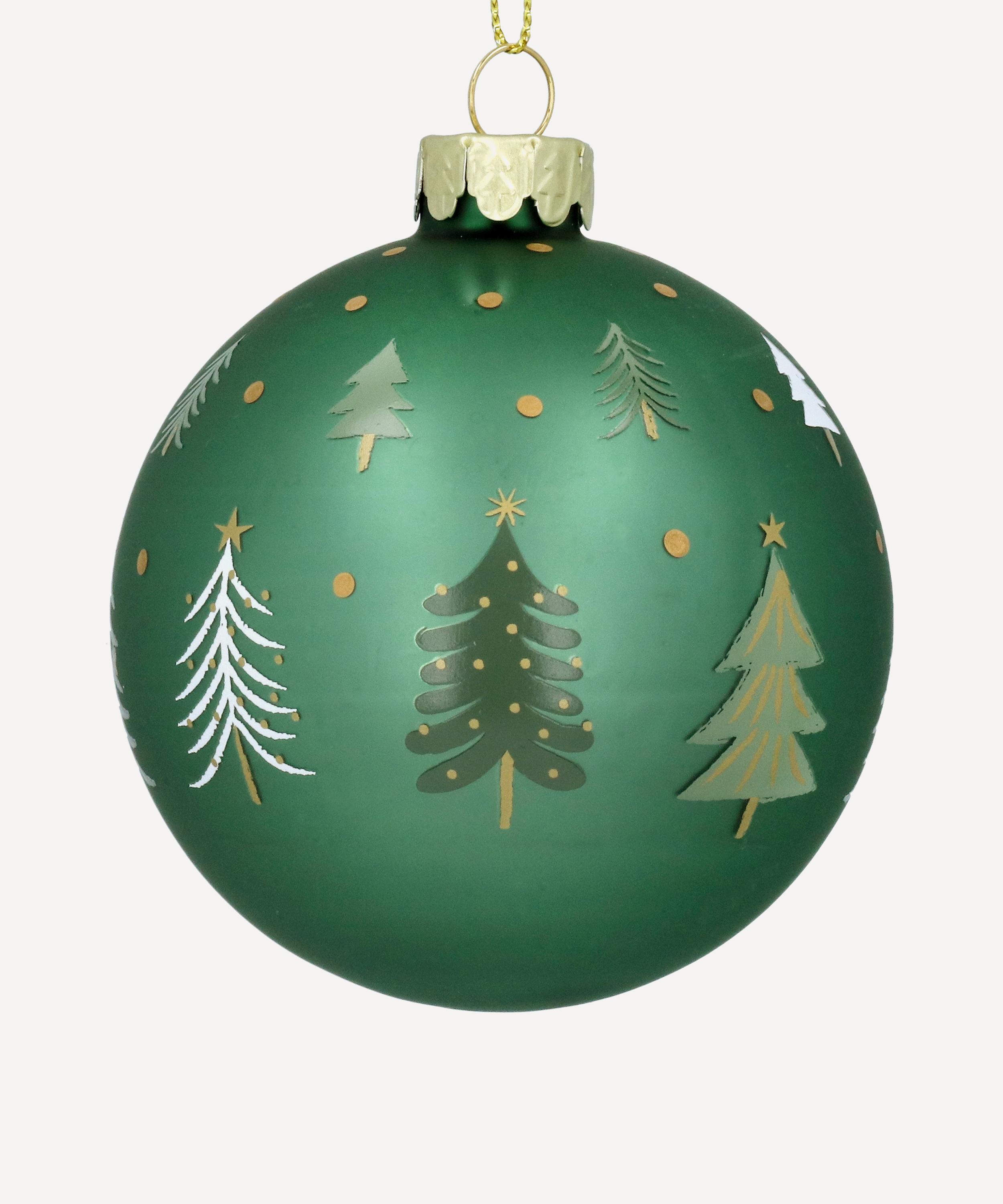 Christmas - Christmas Trees Matt Green Glass Ornament image number 0