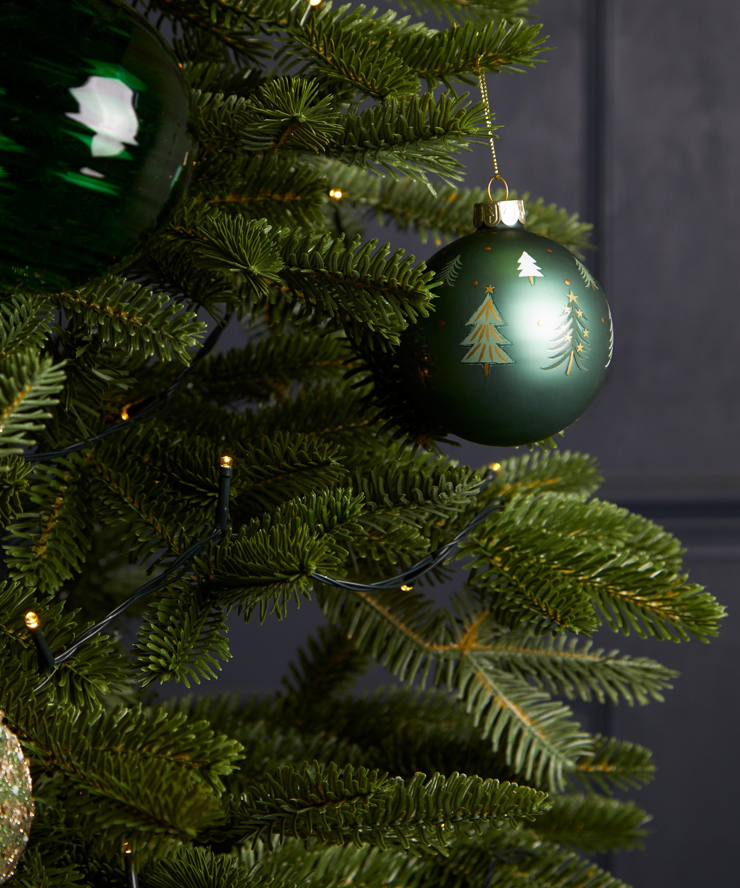 Christmas - Christmas Trees Matt Green Glass Ornament image number 1