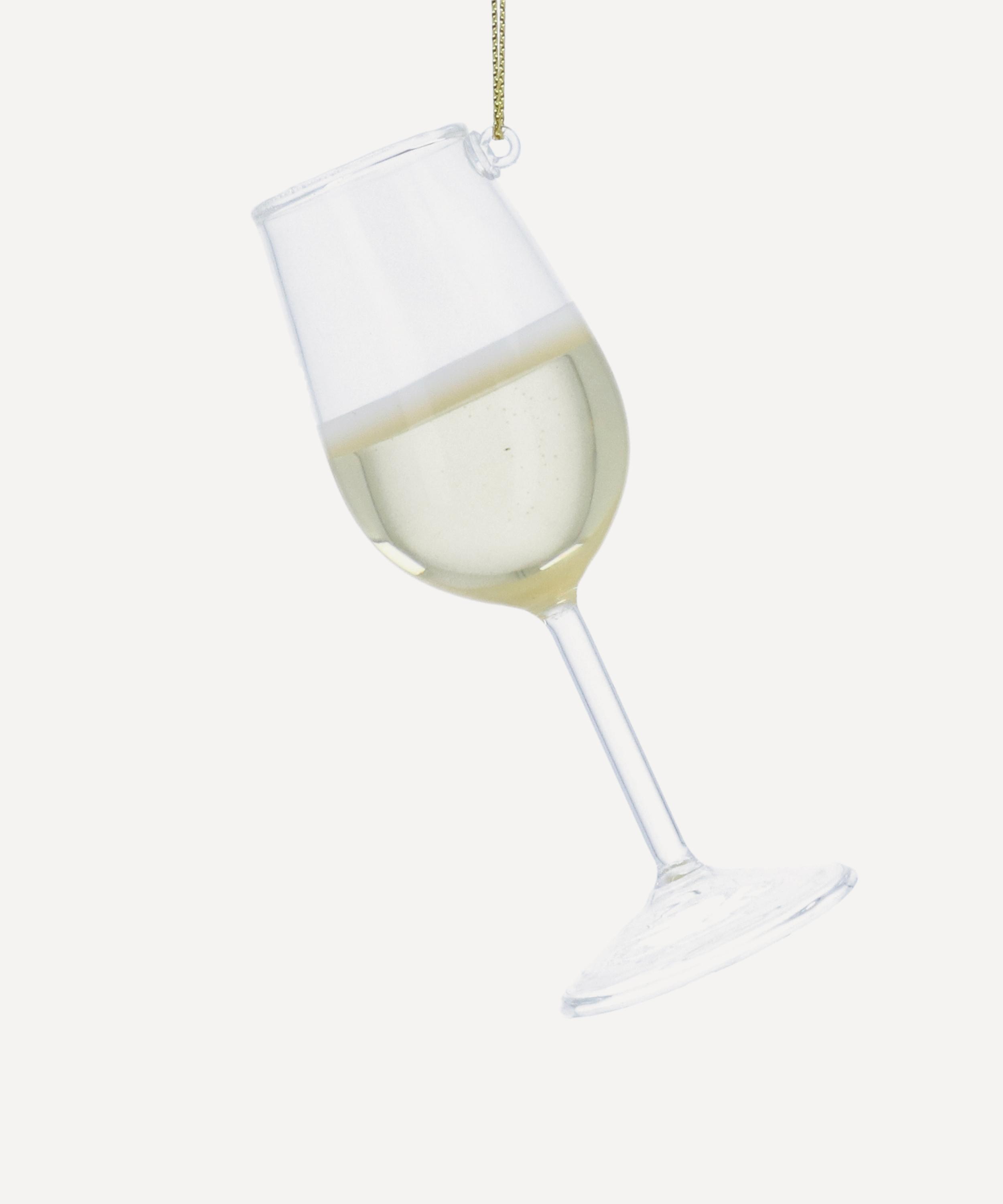 Christmas - White Wine Glass Ornament image number 0
