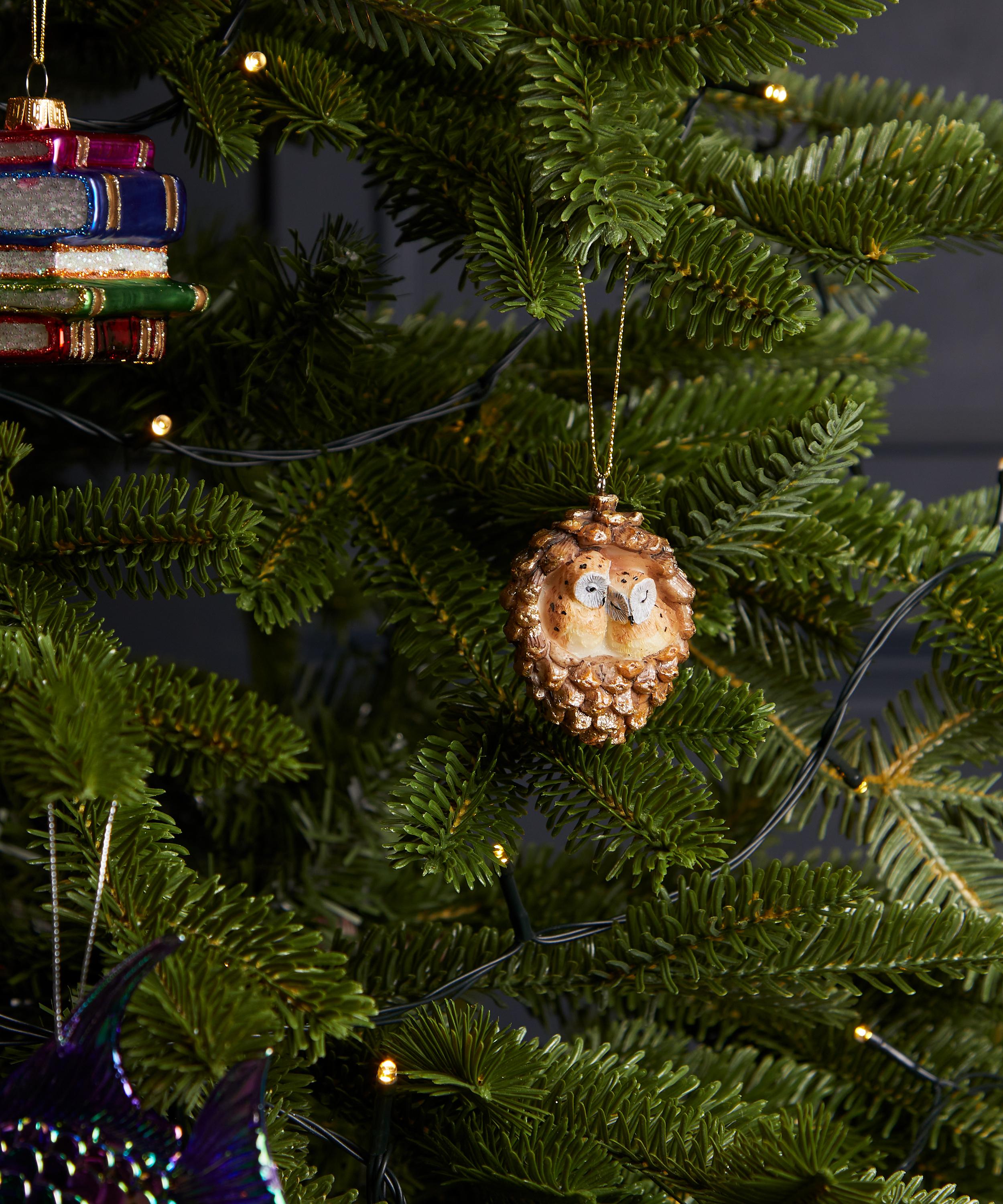Christmas - Owls in Pinecone Ornament image number 1