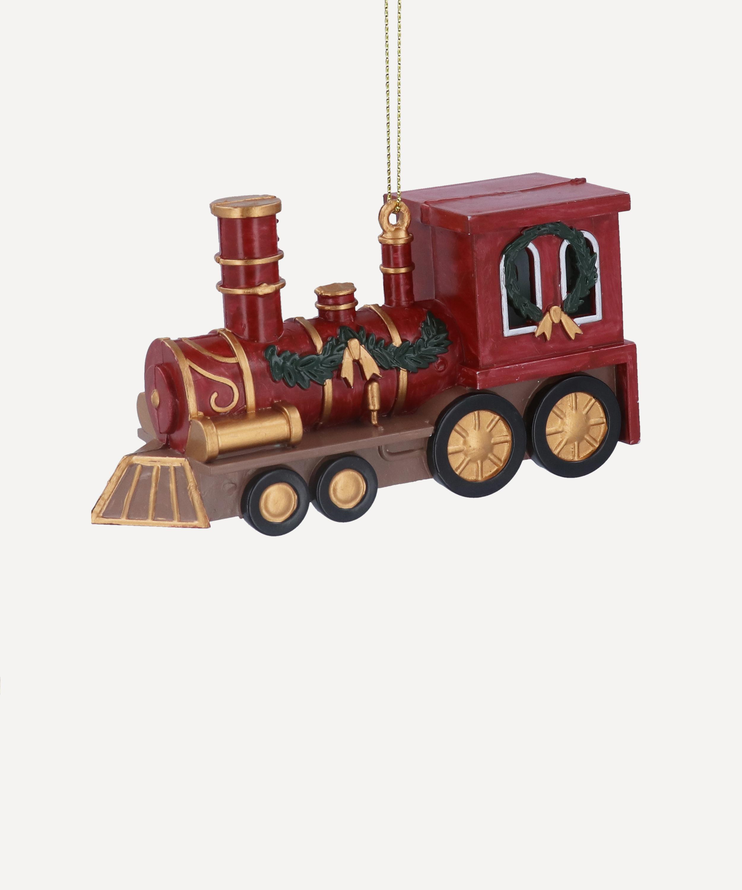 Christmas - Red Antiqued Acrylic Train Ornament image number 0