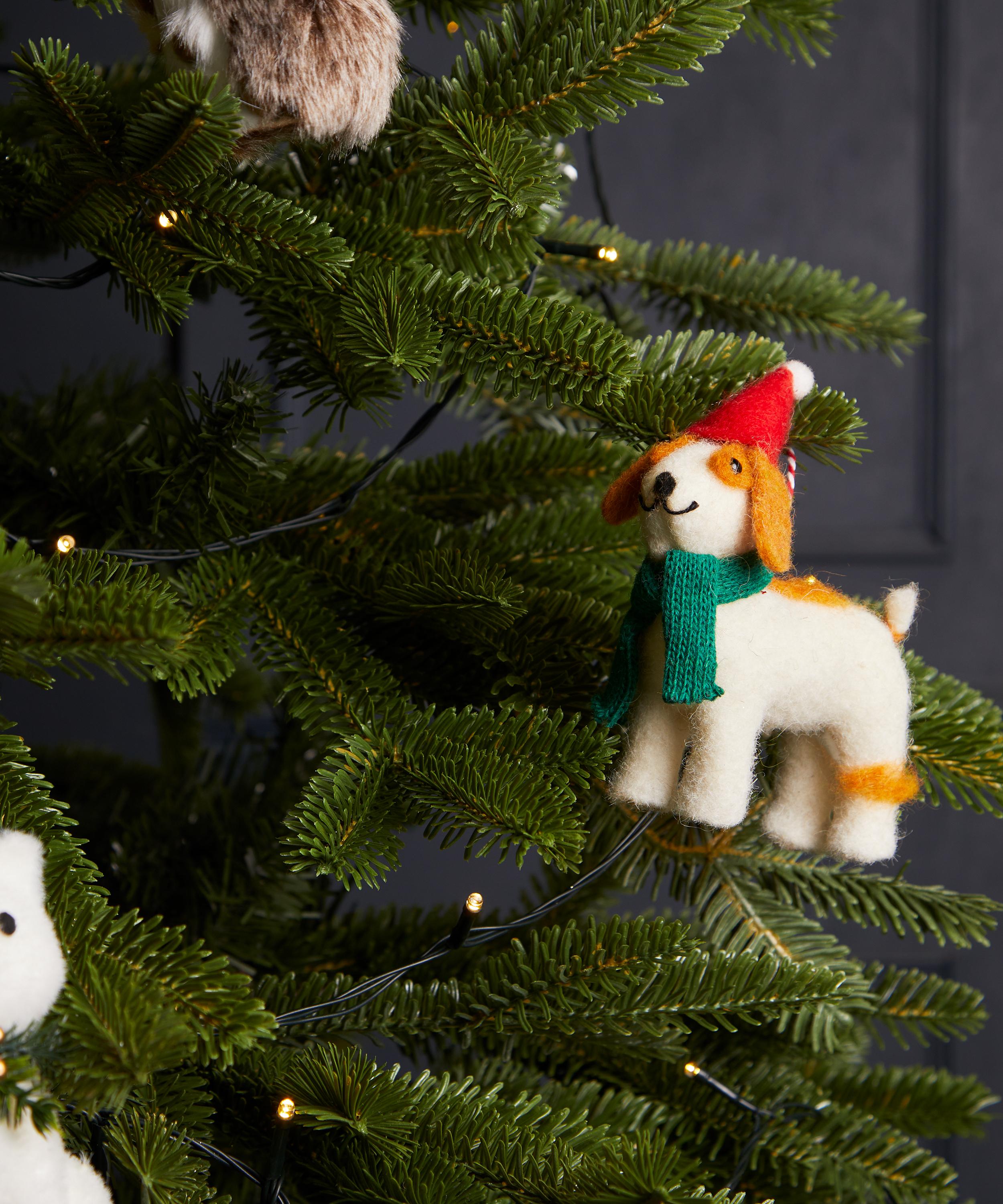 Christmas - Plush Dog with Hat Ornament image number 1
