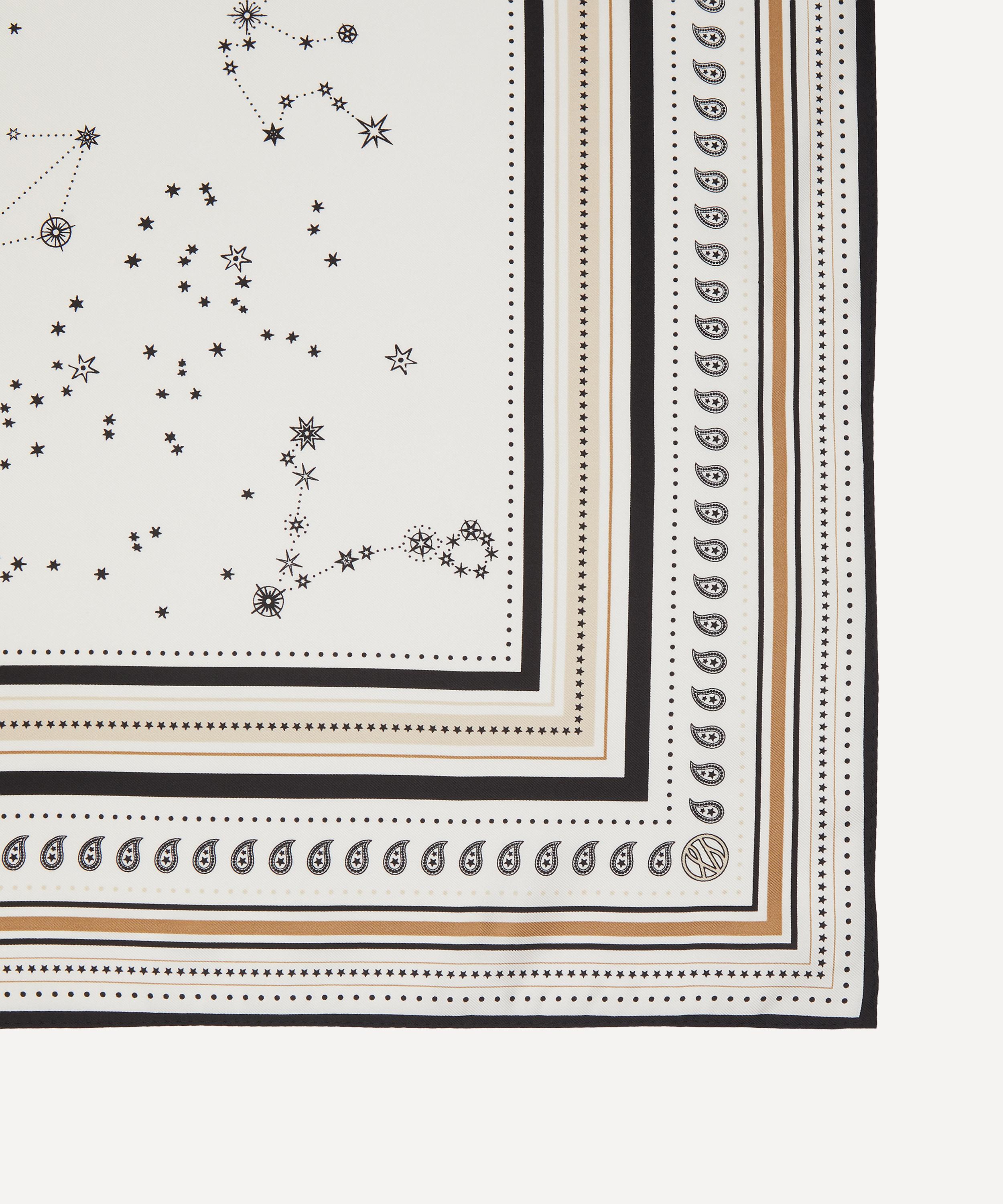 Lescarf - White Zodiak Silk Scarf image number 2