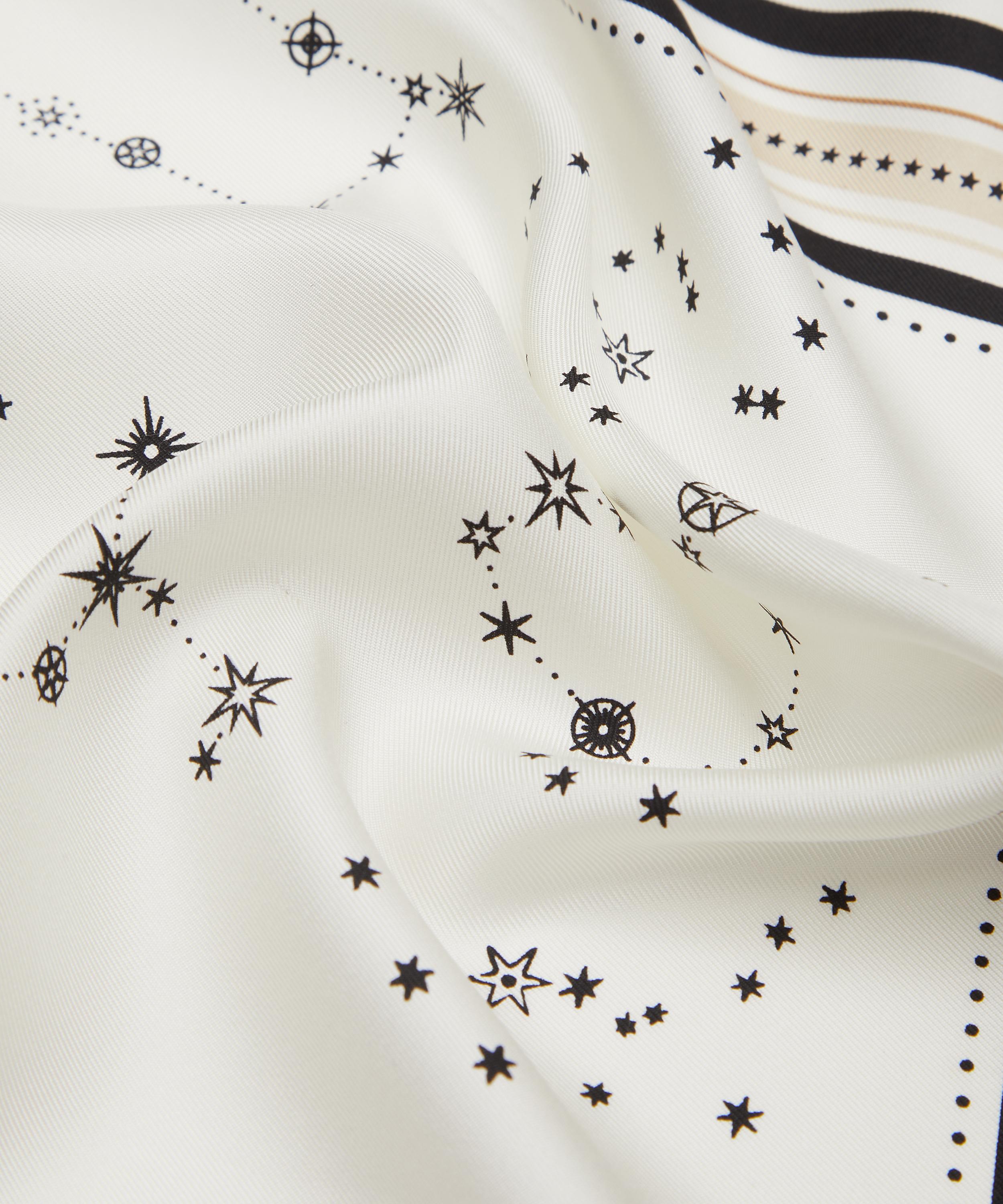 Lescarf - White Zodiak Silk Scarf image number 3