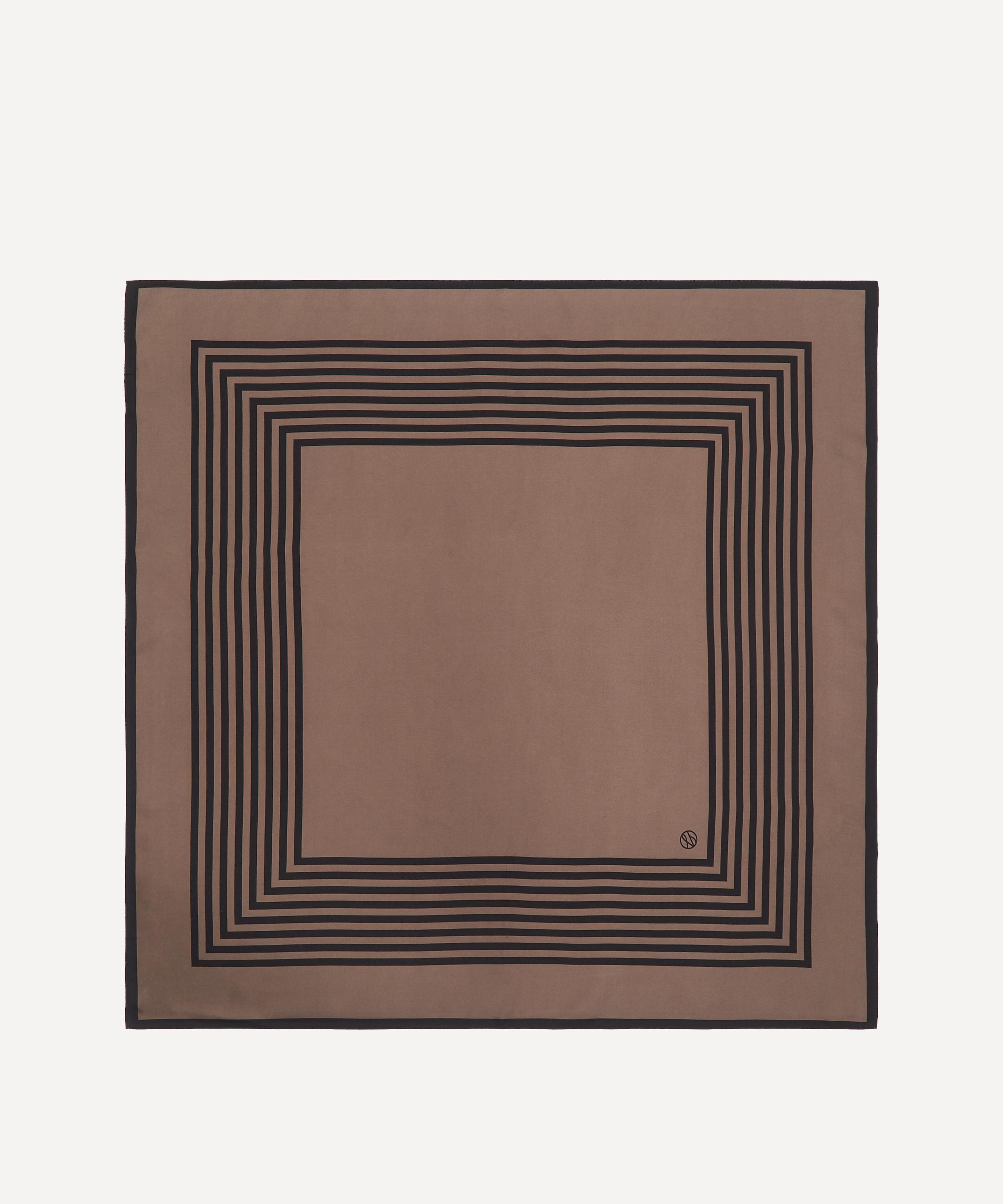 Lescarf - Taupe Striped Silk Scarf