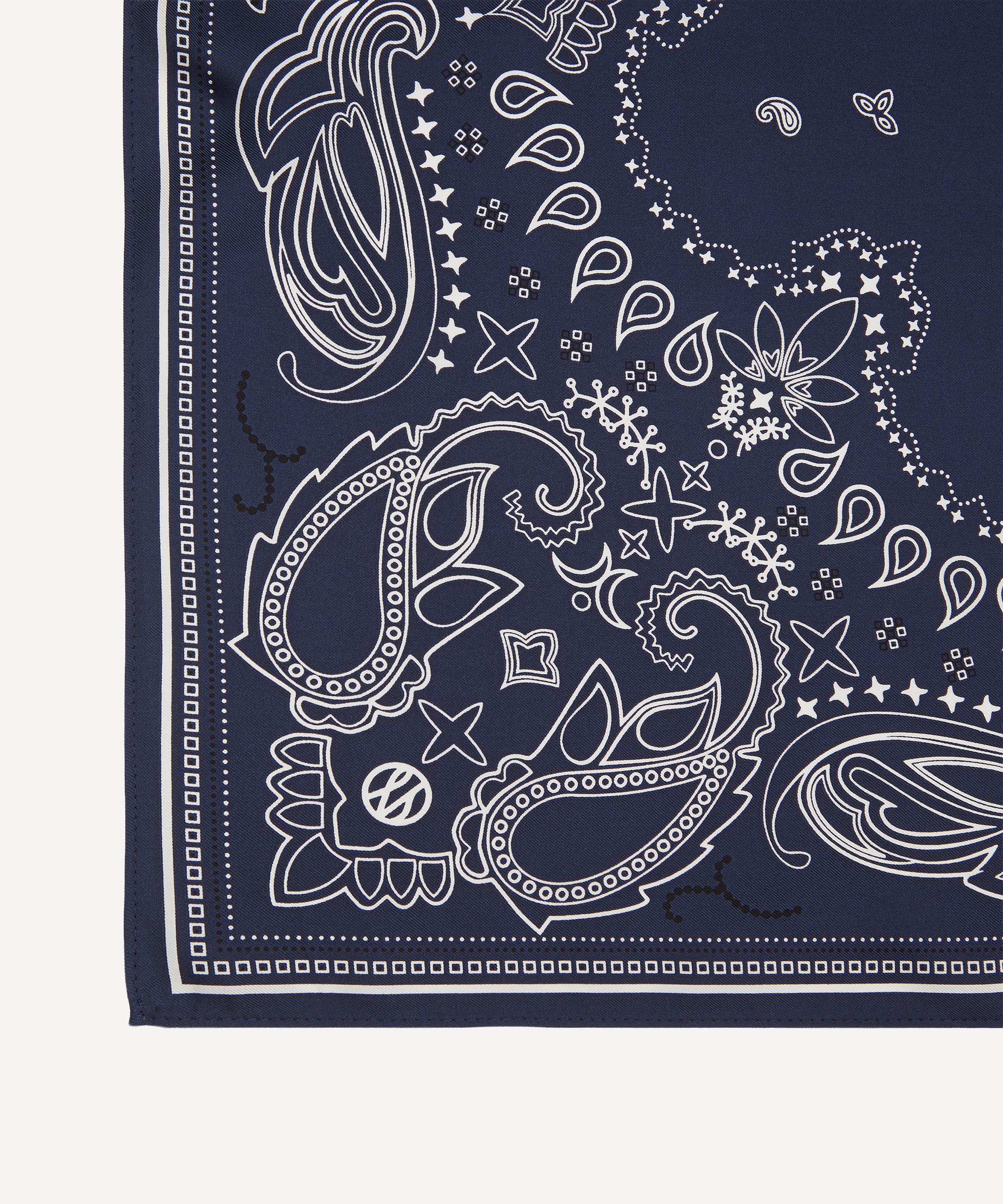Lescarf - Navy Paisley Silk Scarf image number 2